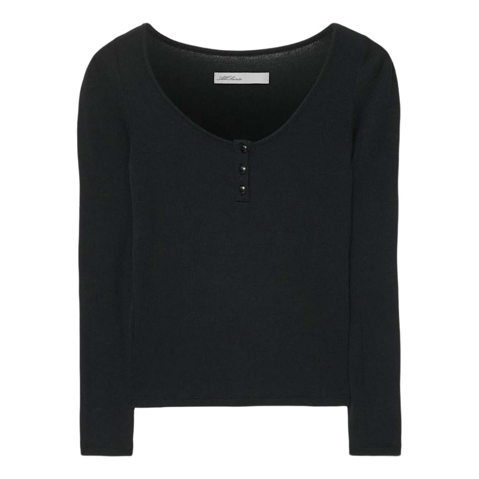 Allsaints Jules Ribbed Henley Top