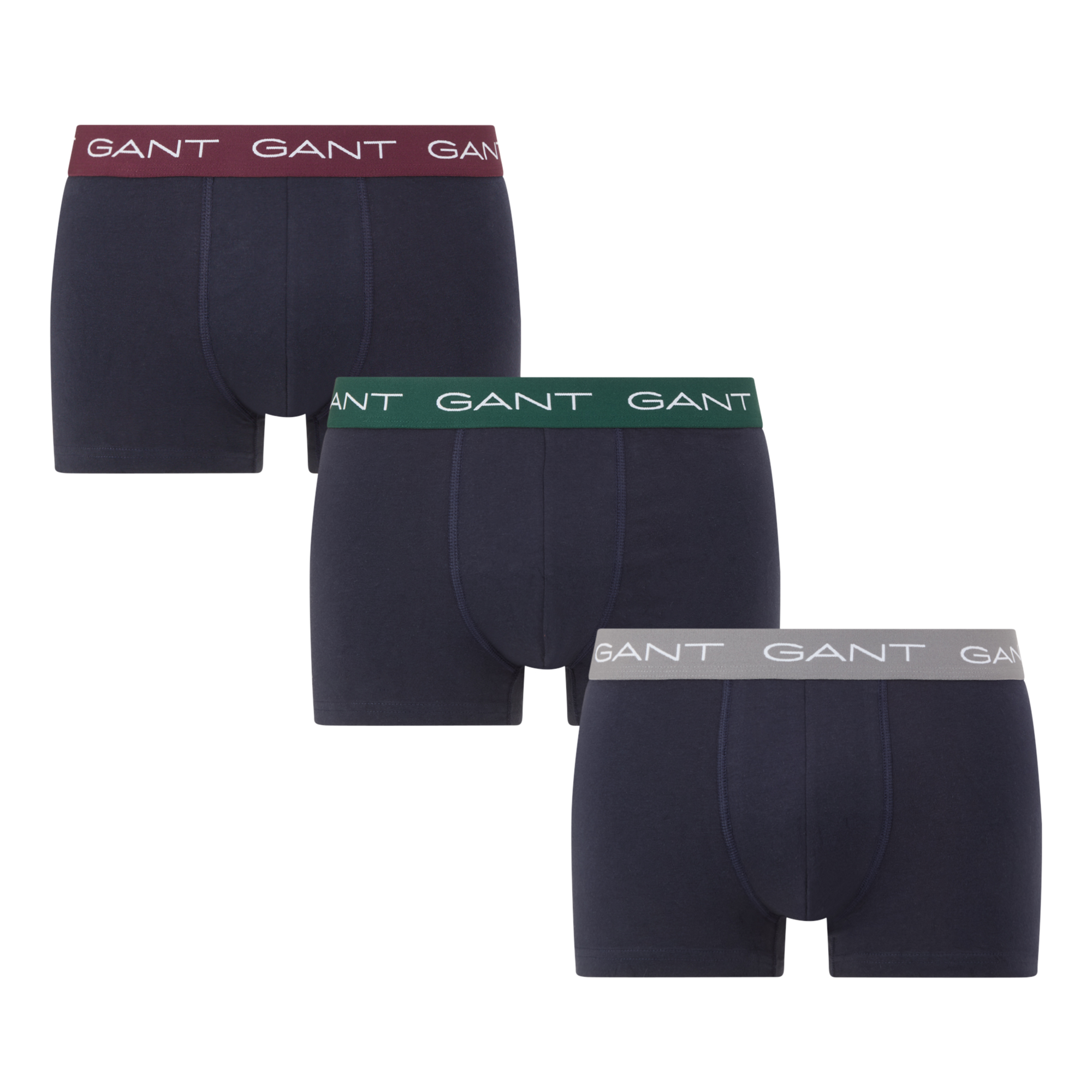 Gant Herren 3P Basic Cotton Trunks Dunkelblau Baumwolle Medium - Bild 3
