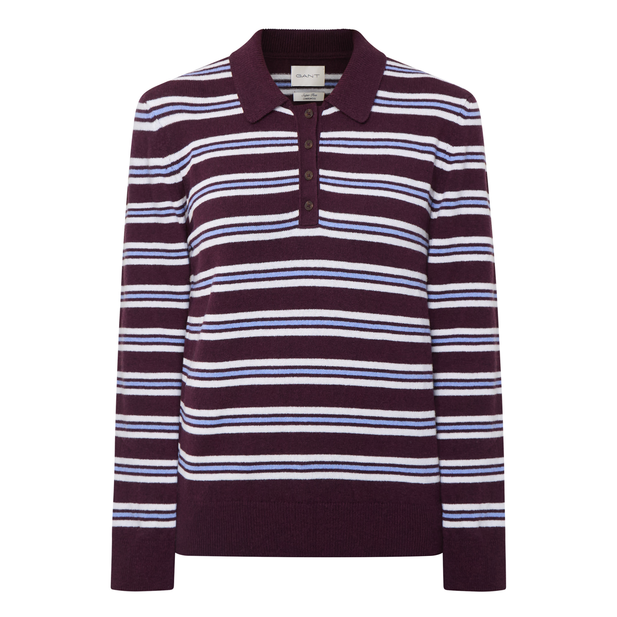 Gant Damen - Gestreifter Rugger Aus Ultrafeiner Lambswool Darkened Wine - Gr. - S - Bild 3