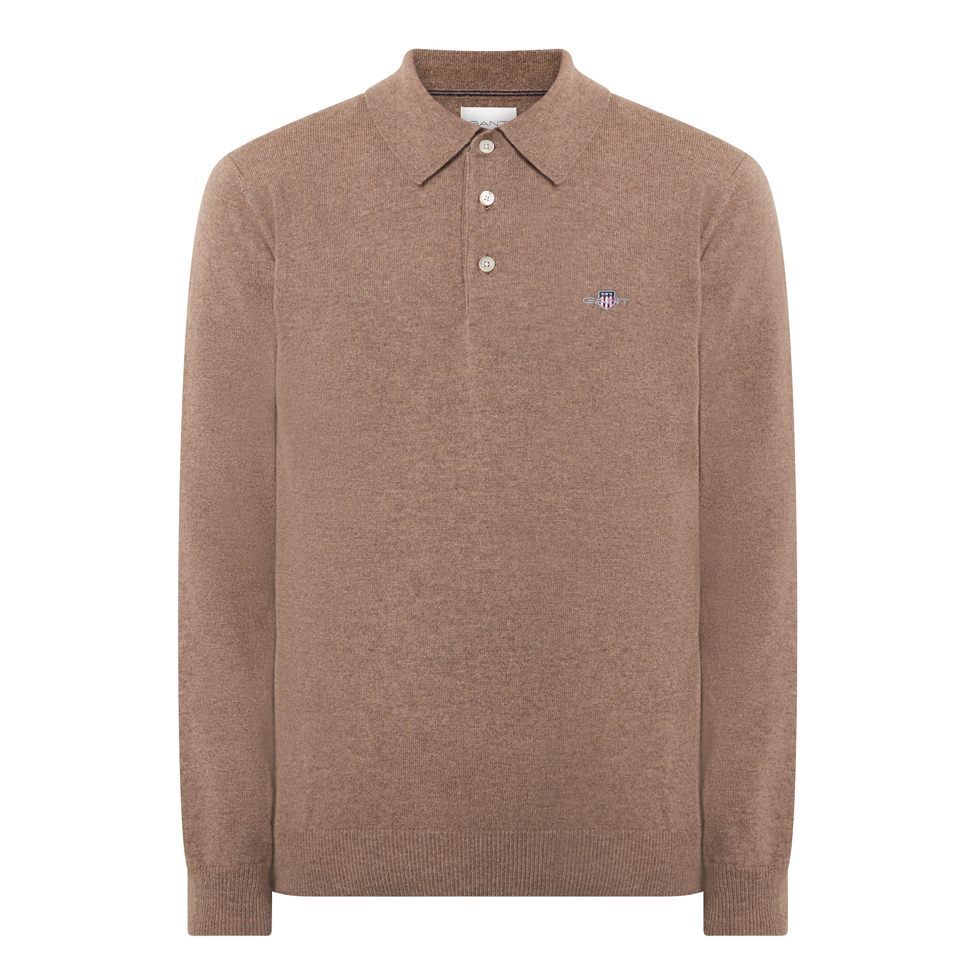 Gant Herren Braun Für 8060109 Polo-Pullover Aus Wolle In Hell (L), Klassisch, Langarm - Bild 5