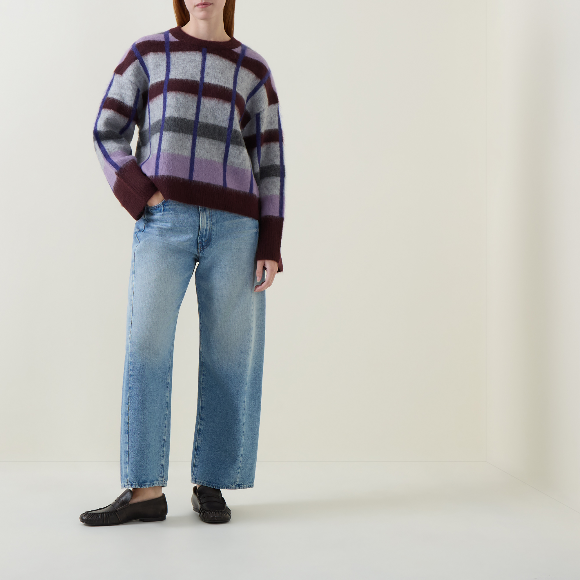 Website Contrast MARC O POLO Check Contrast Trim Sweater
