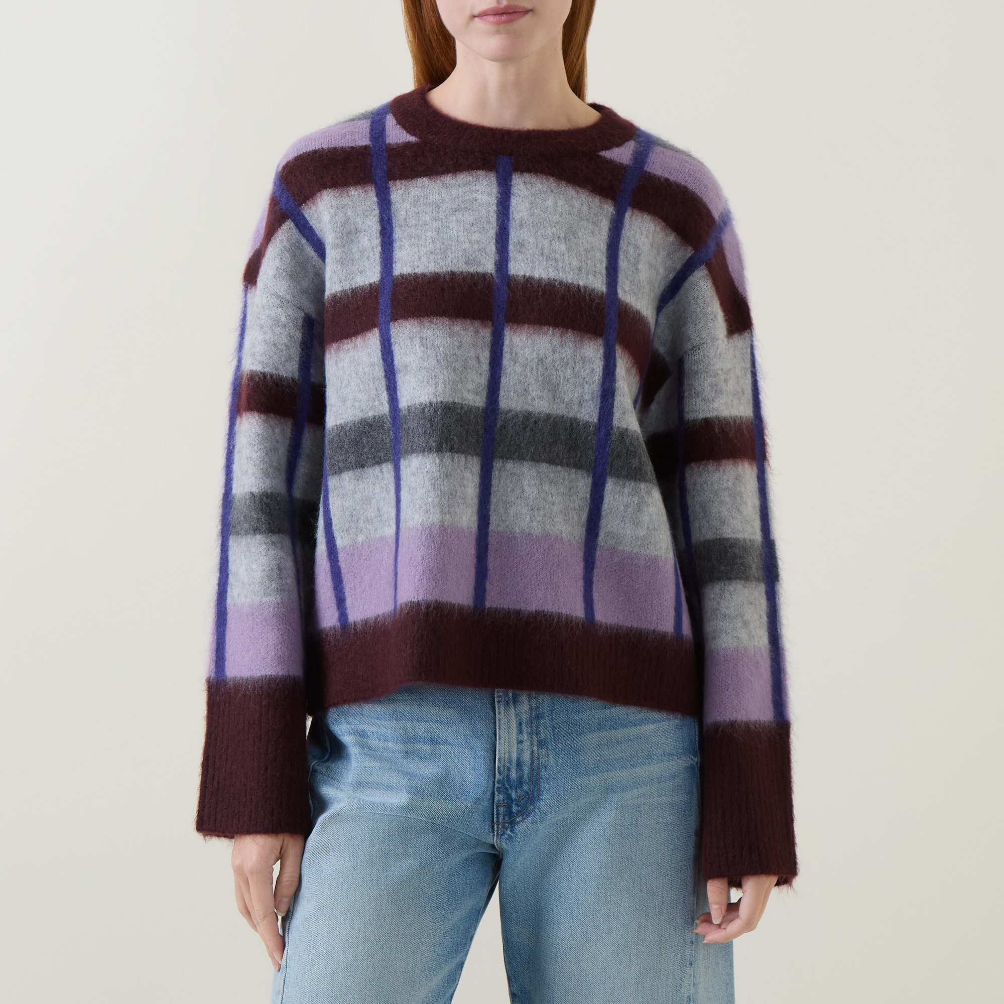 Website Contrast MARC O POLO Check Contrast Trim Sweater