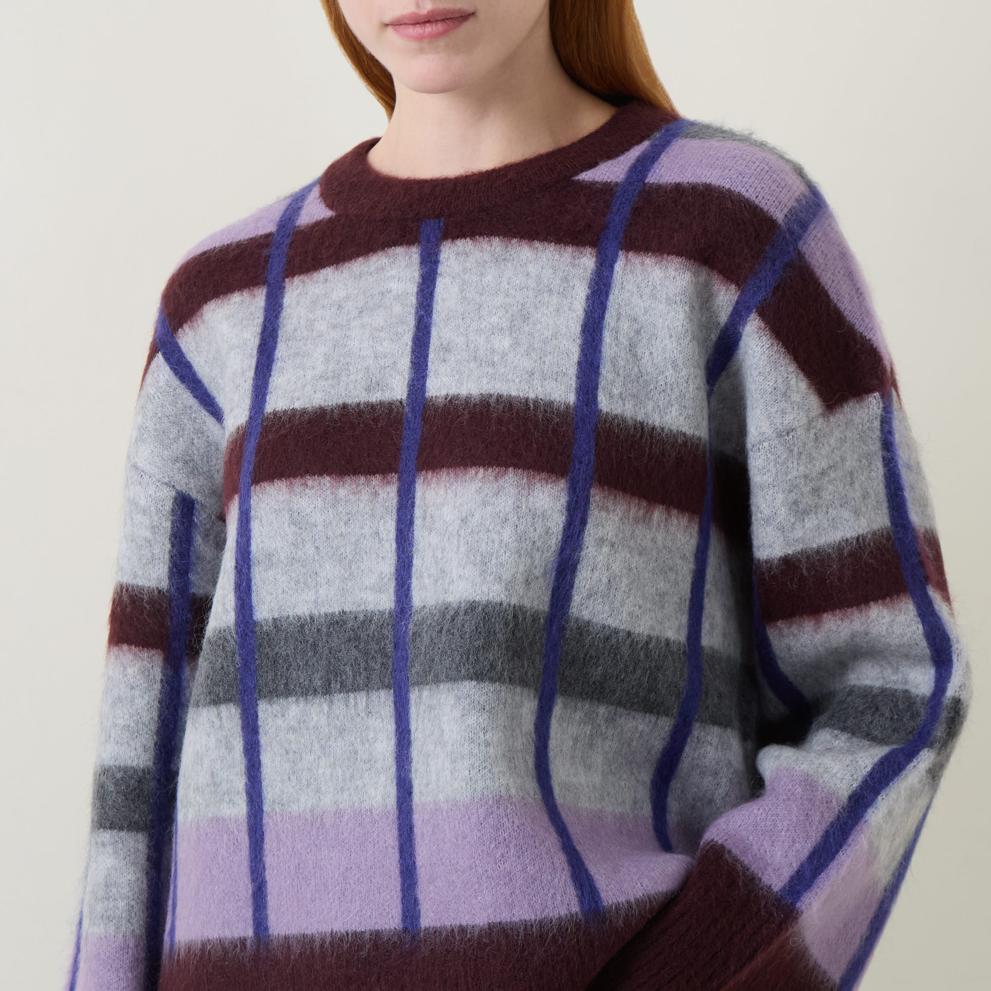 Website Contrast MARC O POLO Check Contrast Trim Sweater