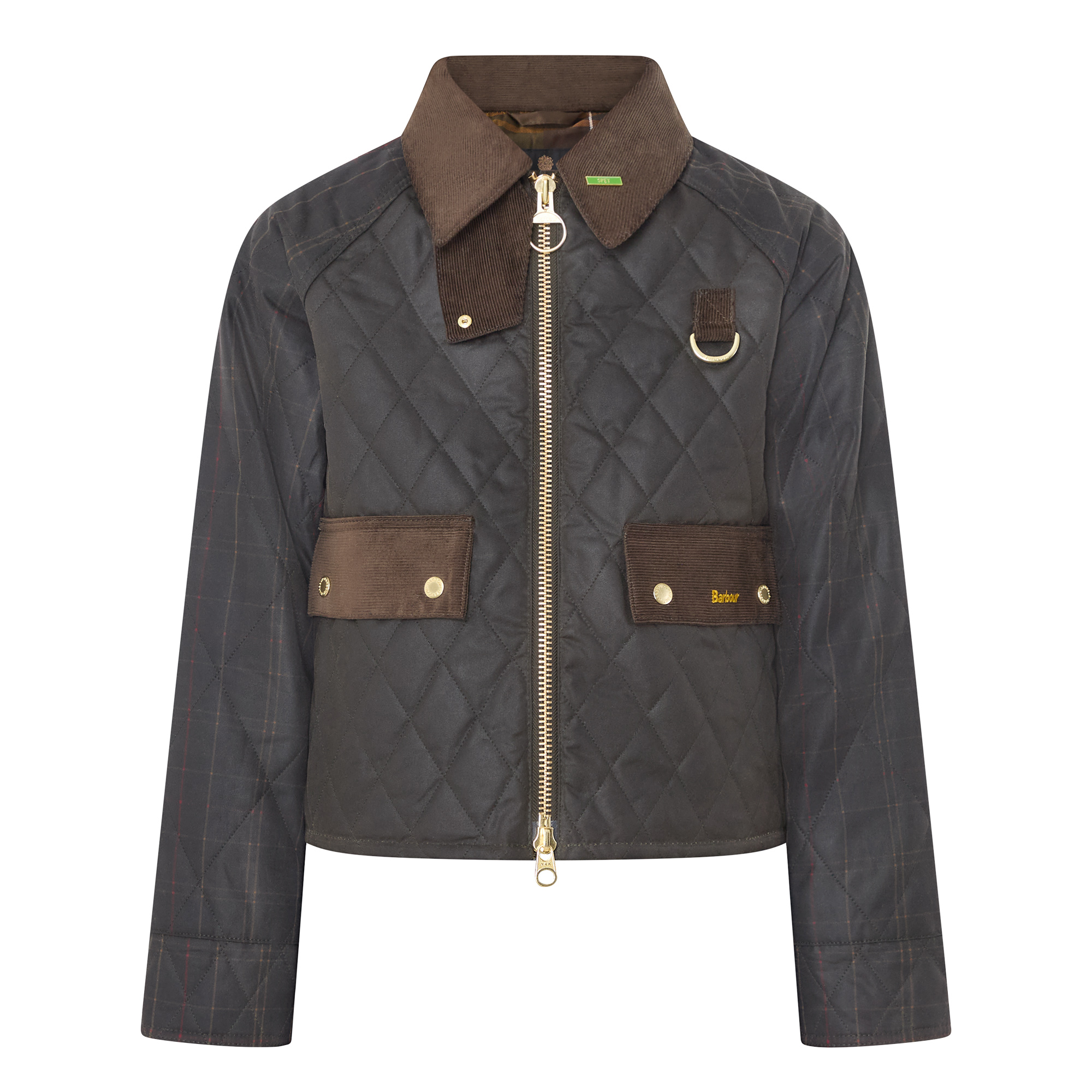 VAN GRAAF Barbour Damen Khaki Wachsjacke Baumwolle Grün, Größe 38 - Bild 5