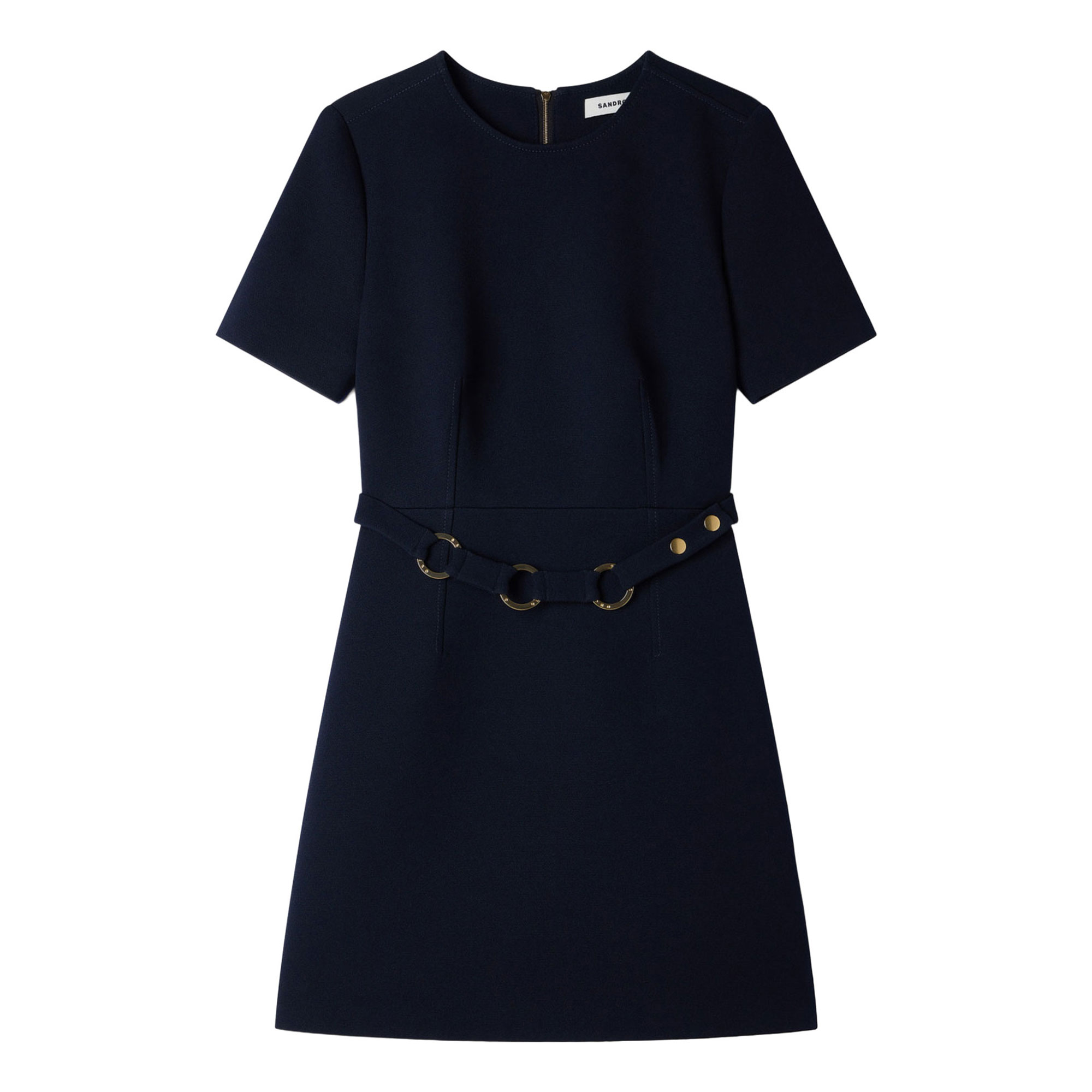 sandro dresses brown thomas Belted Mini Flared Dress Tea Length Royal Blue