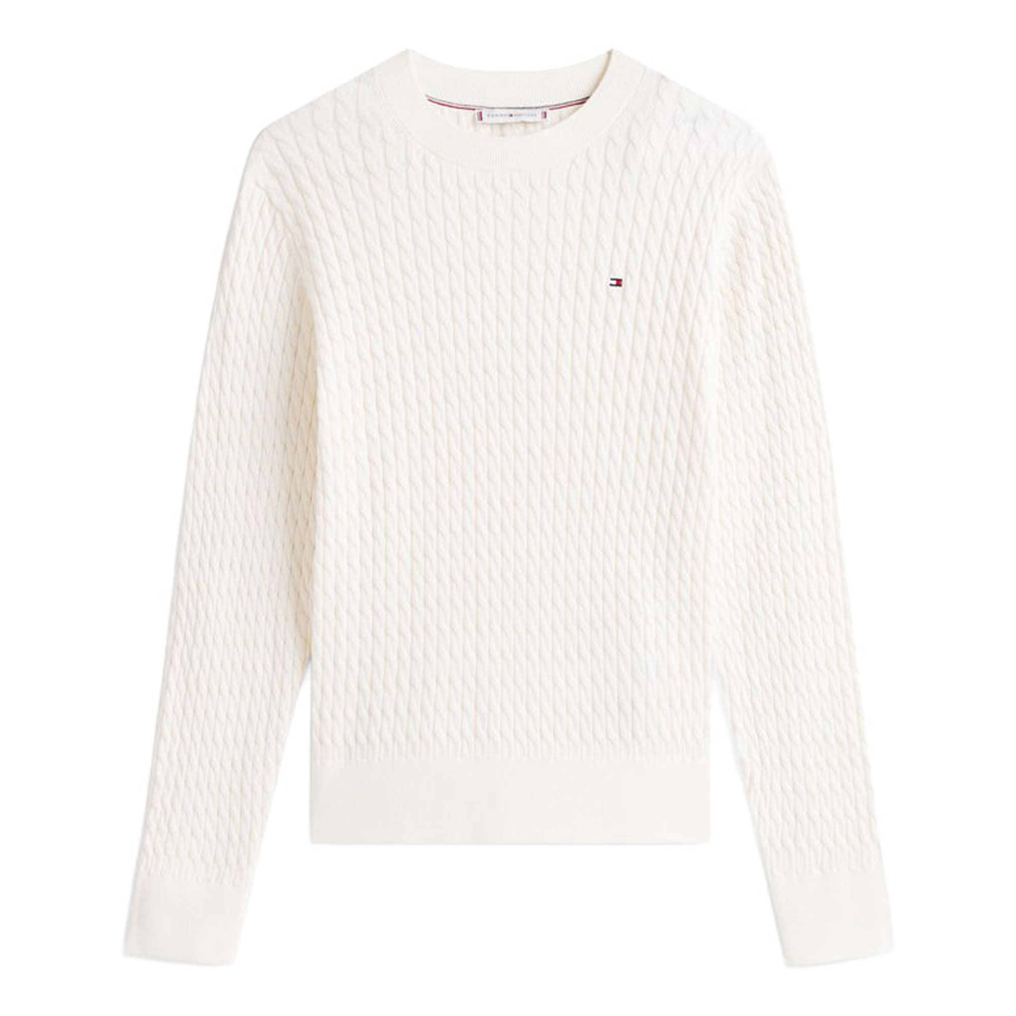 VAN GRAAF Tommy Hilfiger Damen Ecru Strickpullover Baumwolle Weiß, Extra Klein - Bild 2