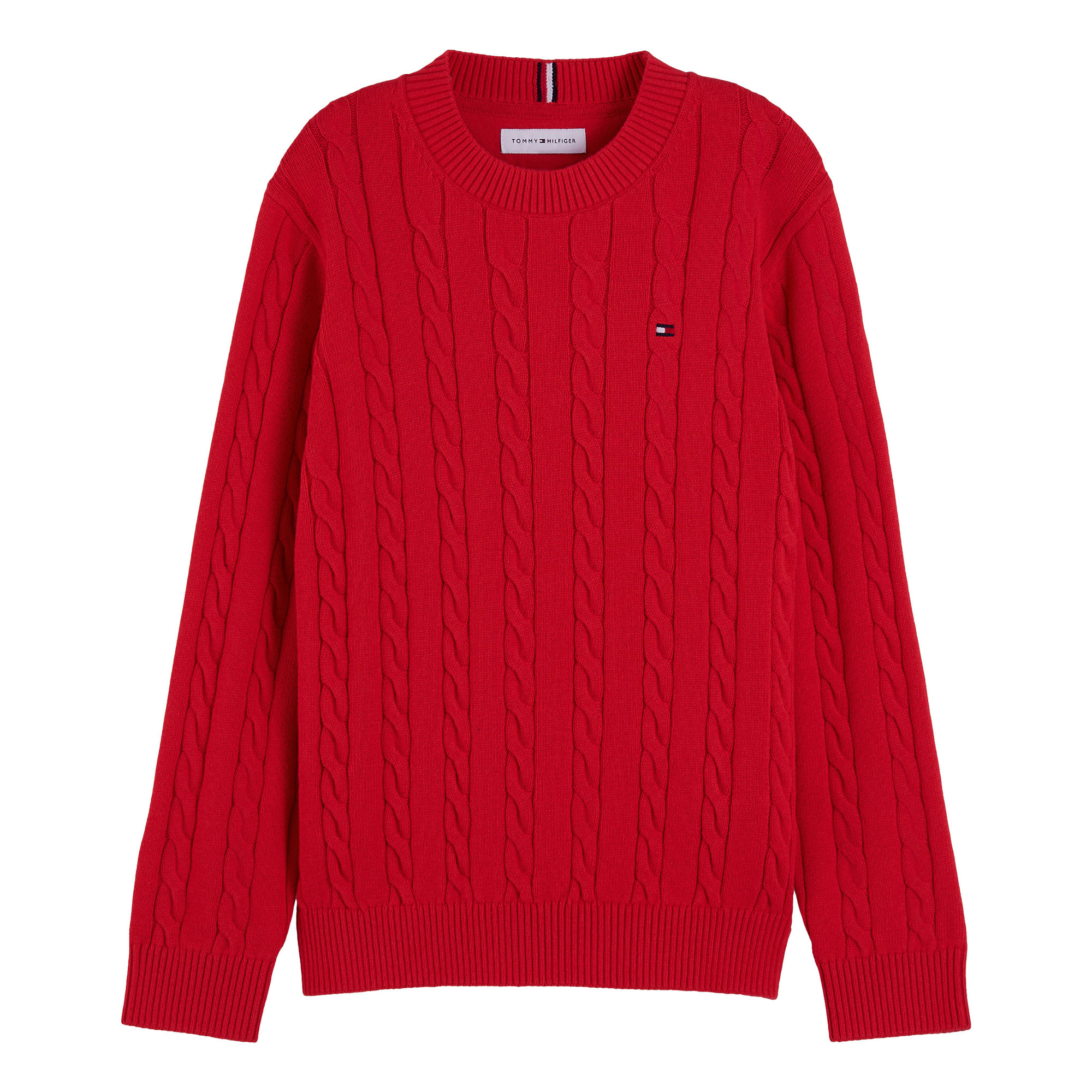 Tommy Hilfiger Kids Flag Logo Cable Knitted Sweater