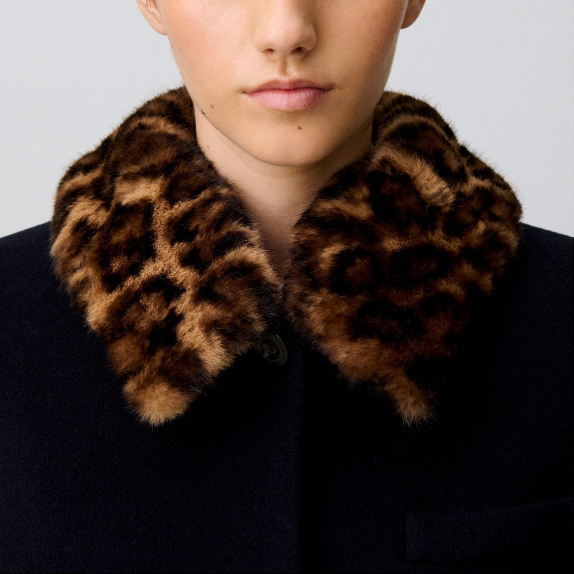 CLAUDIE PIERLOT Faux Fur Collar Short Coat