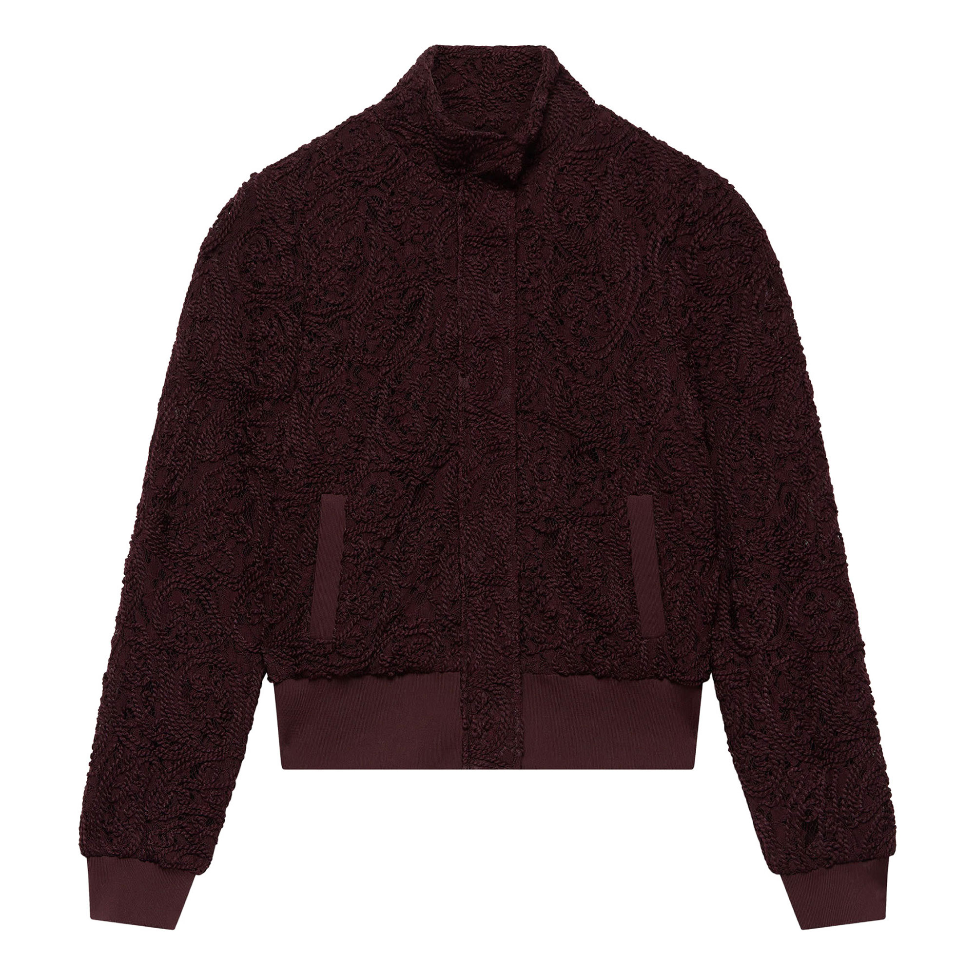 Mint Velvet Embroidered Lace Bomber Jacket