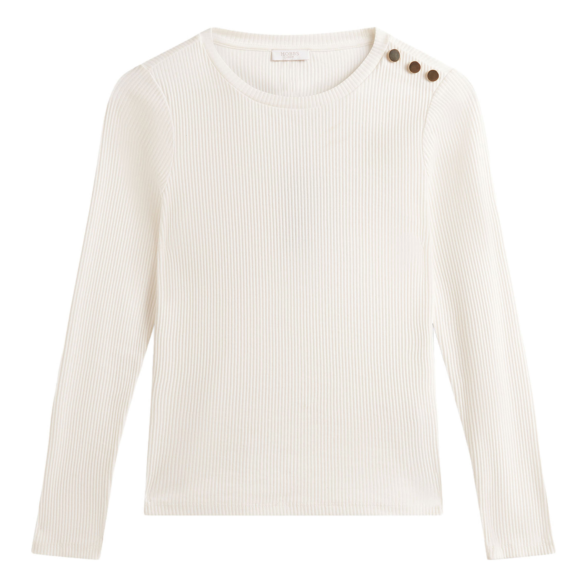 Hobbs Tamsin Button Detail Ribbed Top