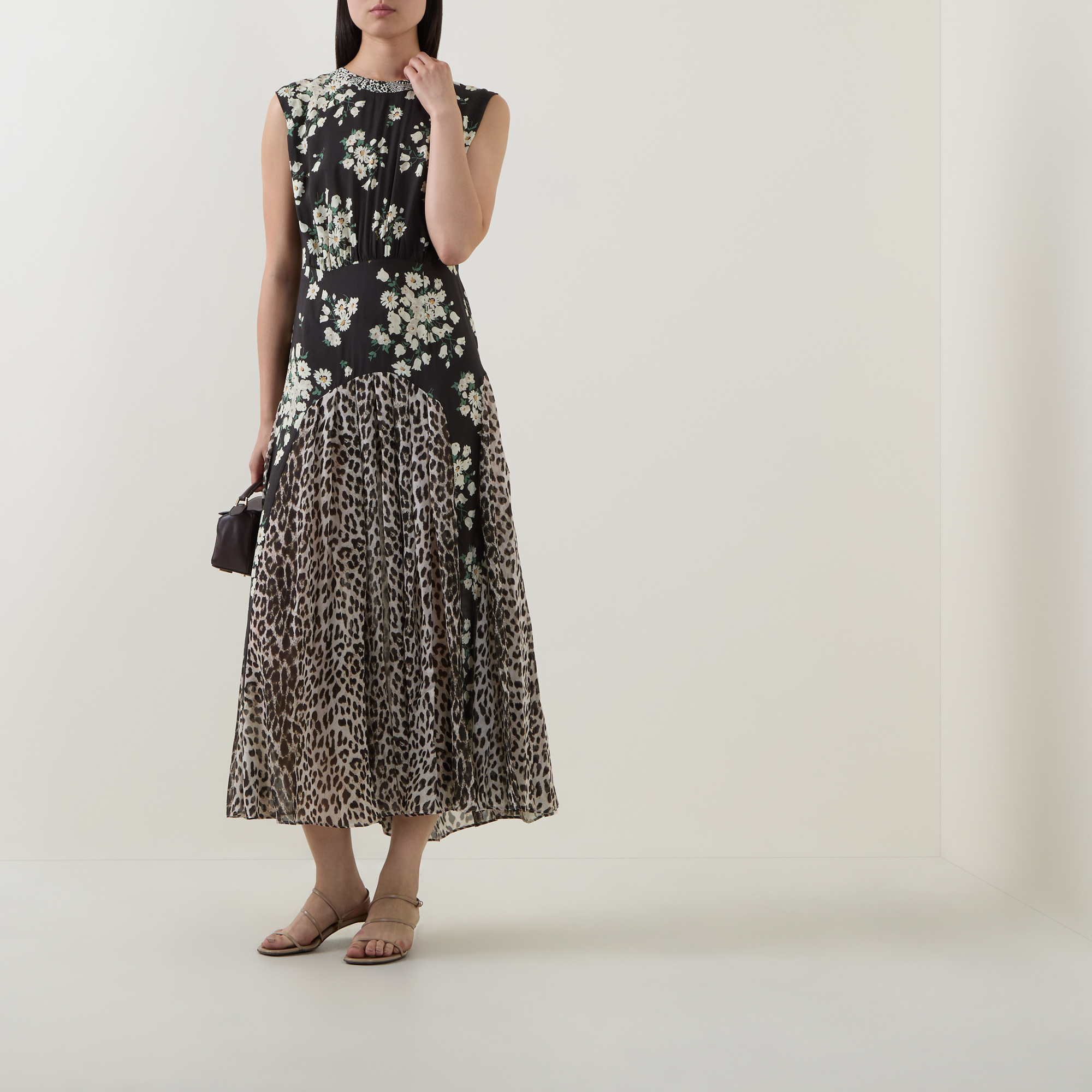 rixo dress brown thomas Coralie Floral-Animal Pleated Rixo pop