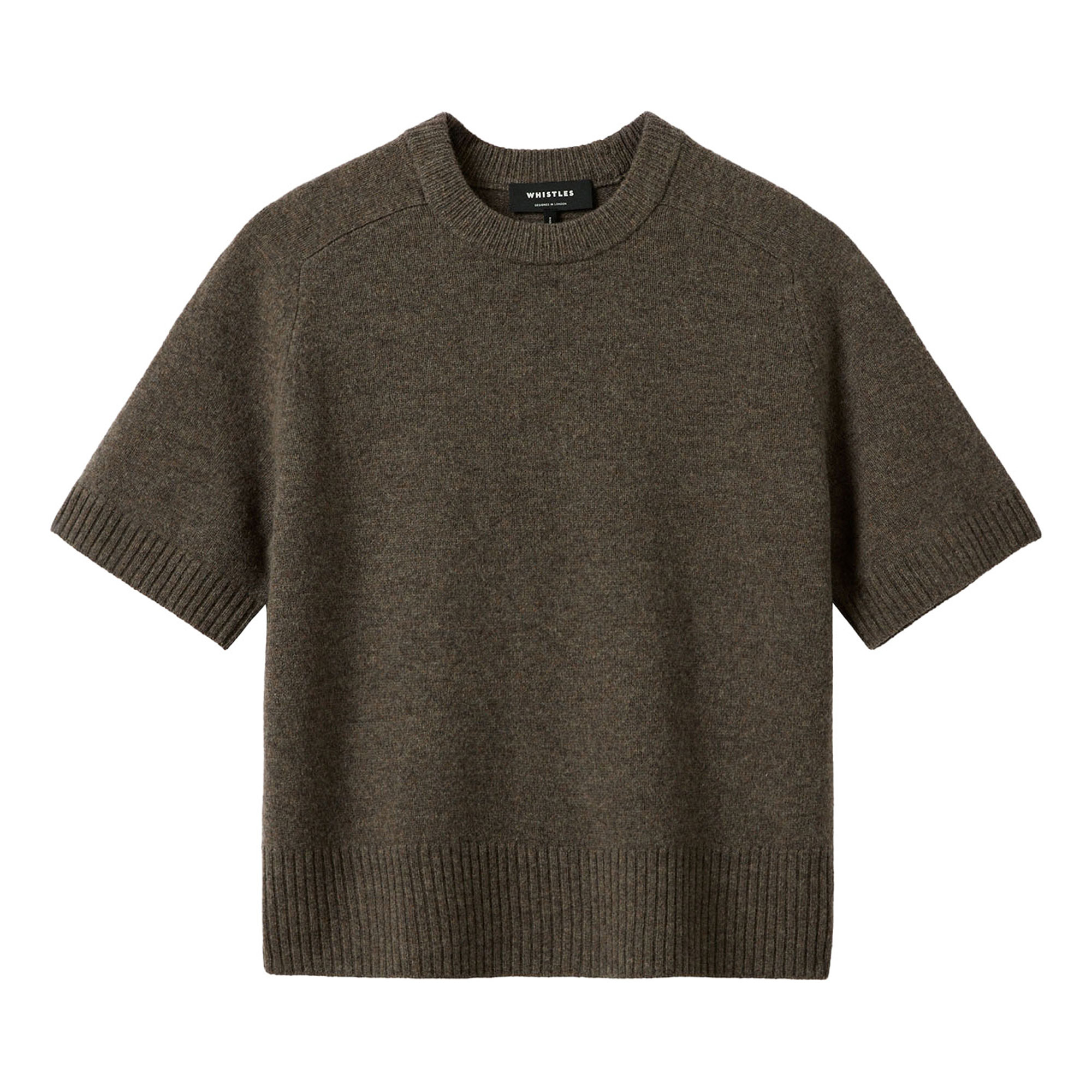 Whistles Ribbed Trim Knitted Wool Top