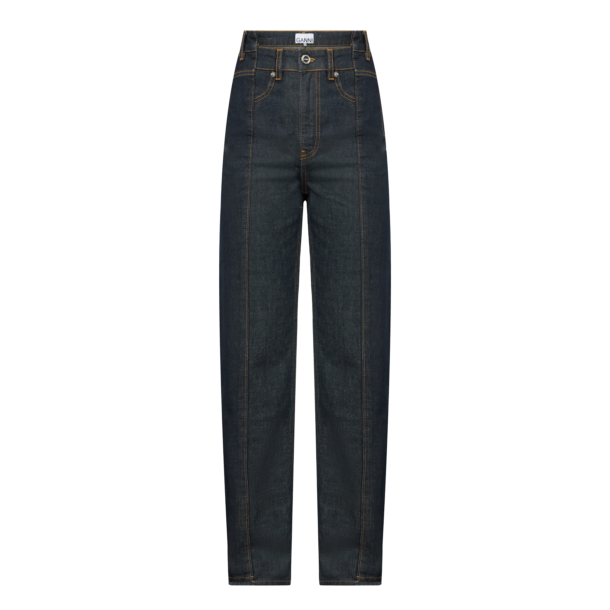 Ganni - Slub Denim Fold Jeans - Jeans - Damen - Blau - W28 - Bild 5