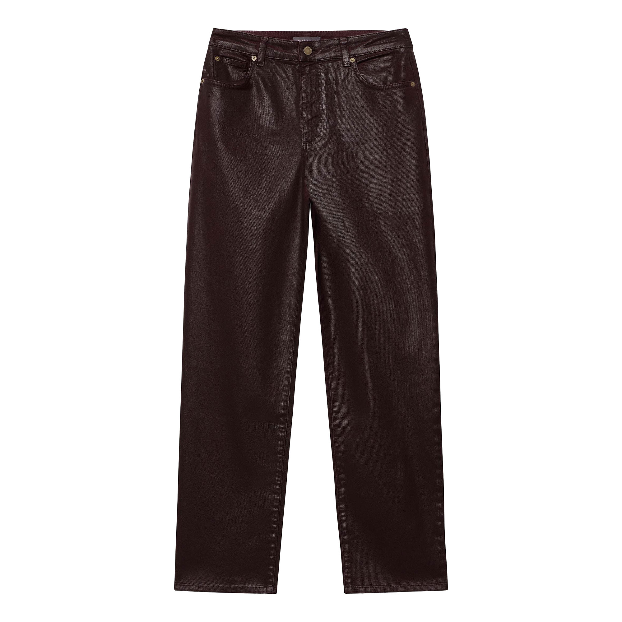 Mint Velvet Coated Mid-Rise Tapered Jeans