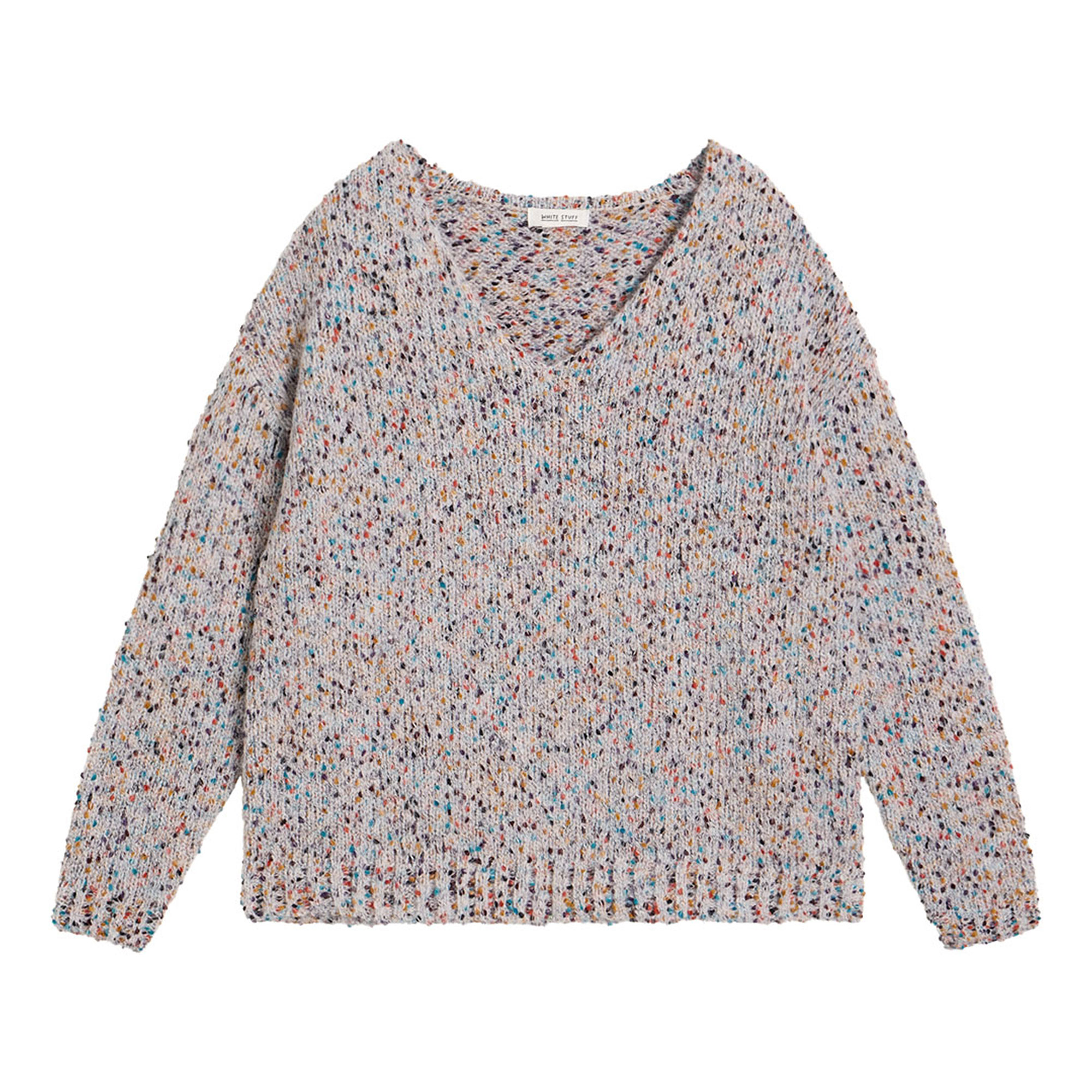 White Stuff Hellnatur Pullover Mit V-Ausschnitt Und Struktur - 42 - Bild 2