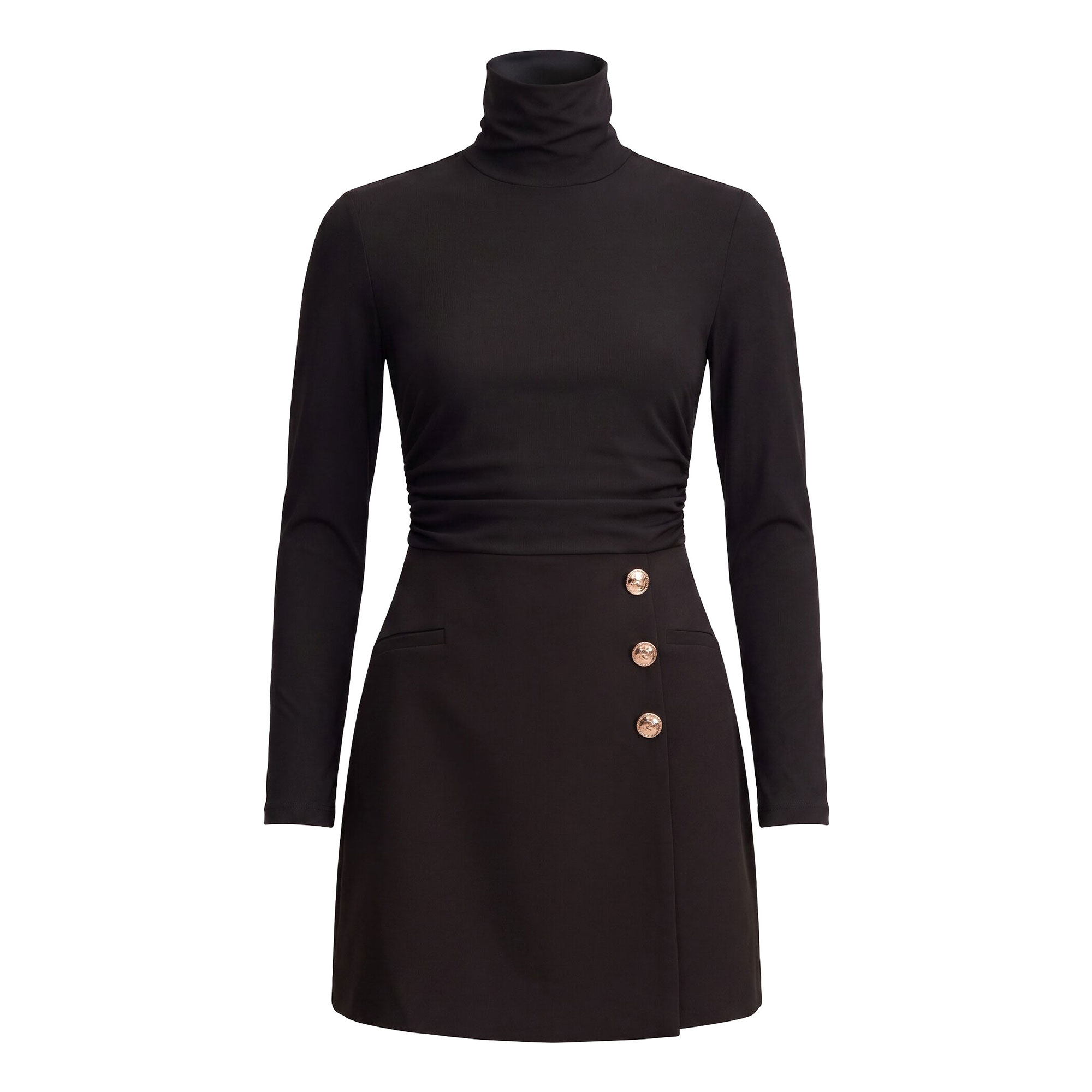 Forever New Bronwyn Turtleneck Mini Wrap Skirt Dress
