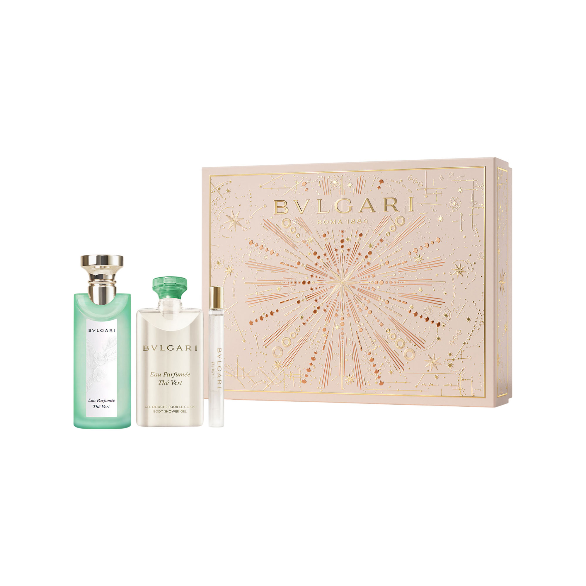 Bvlgari Thé Vert Eau Parfumée, Shower Gel & Travel Spray Gift Set 75ML