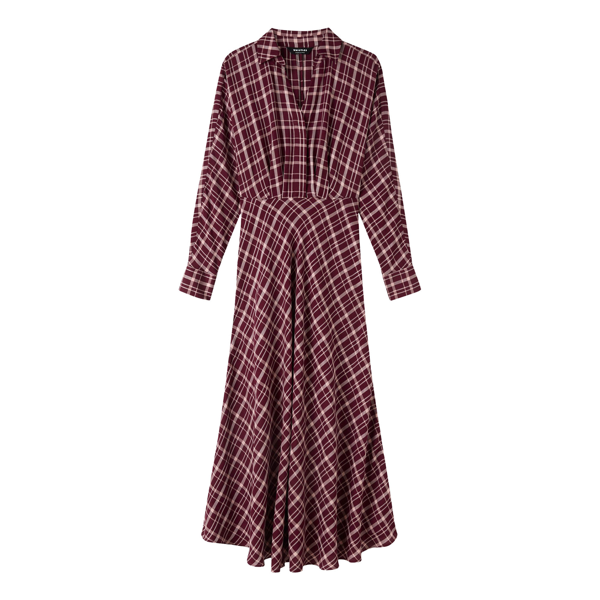 Whistles Check Shirt Flared Dress