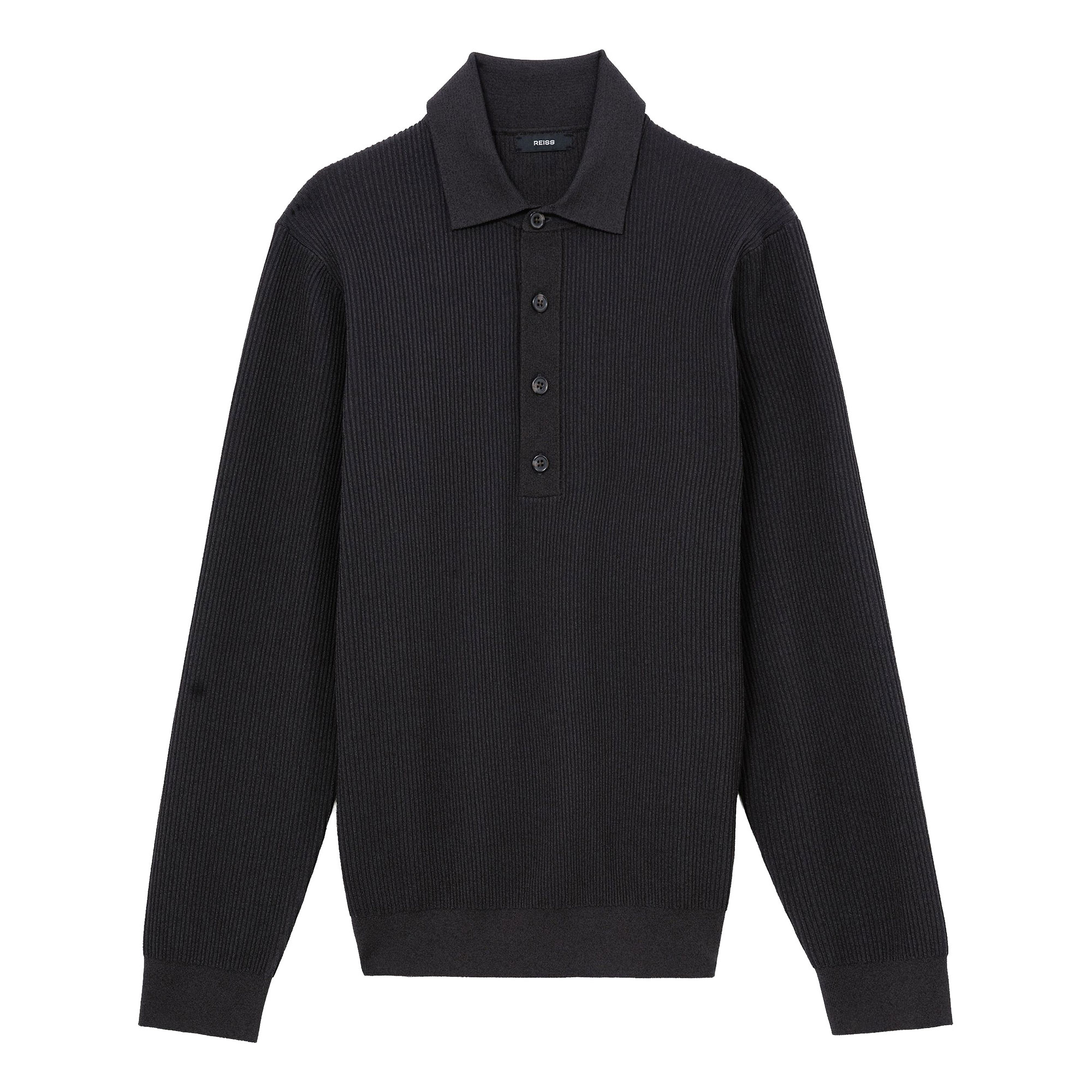 Reiss Admiral Ribbed Knitted Polo Shirt