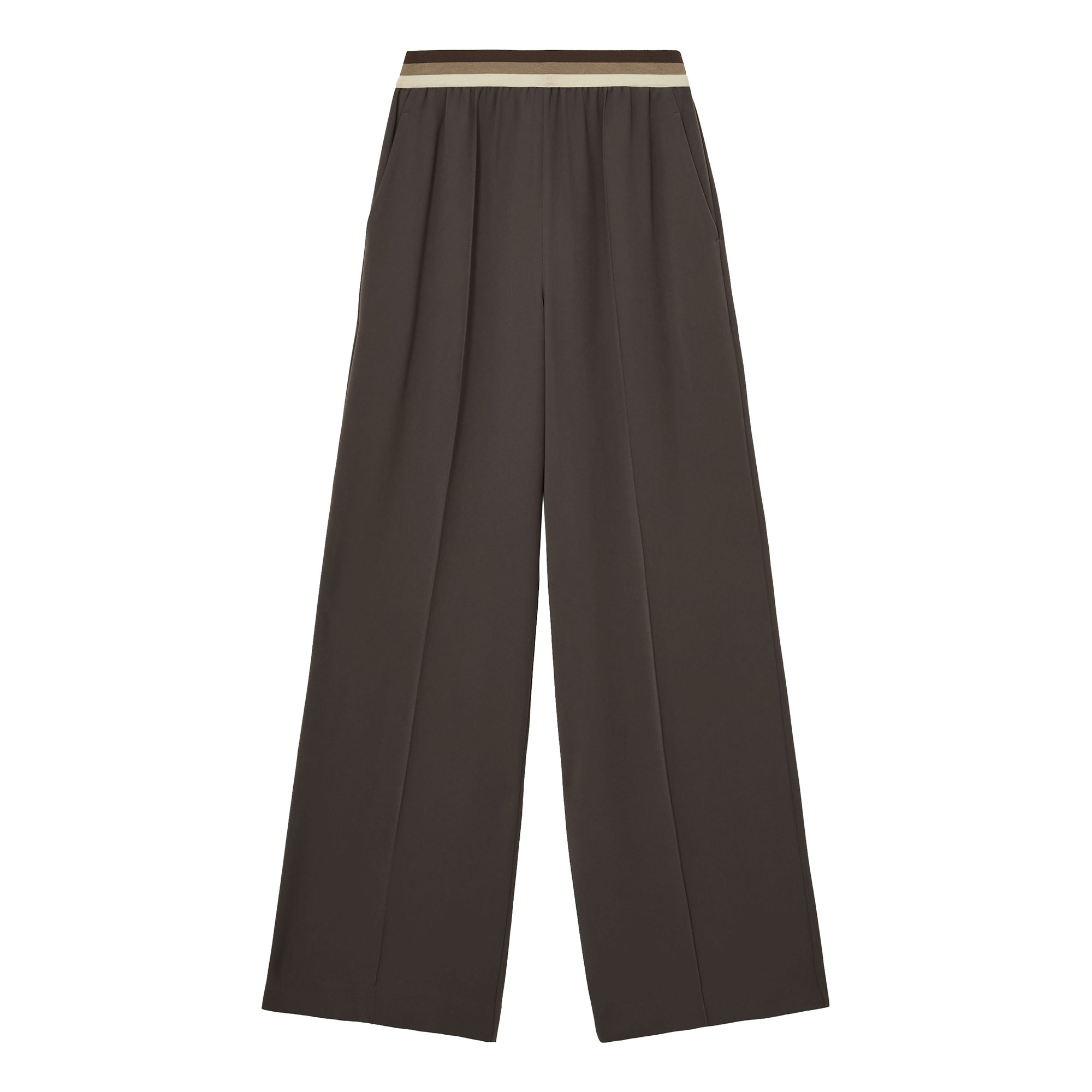 Reiss Sonnie Striped Waistband Mid-Rise Wide Leg Trousers