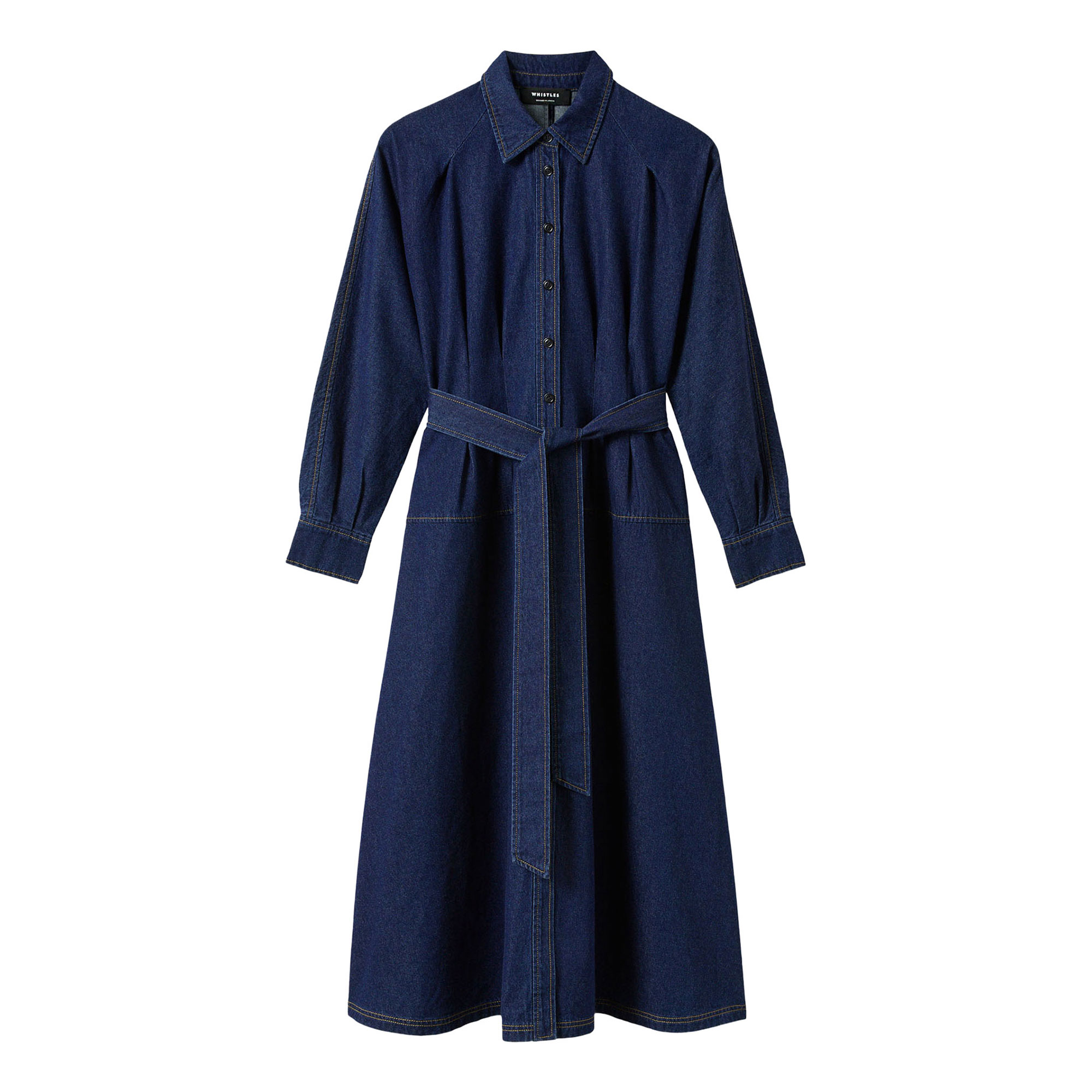 Whistles Belted Denim Shirt Dress