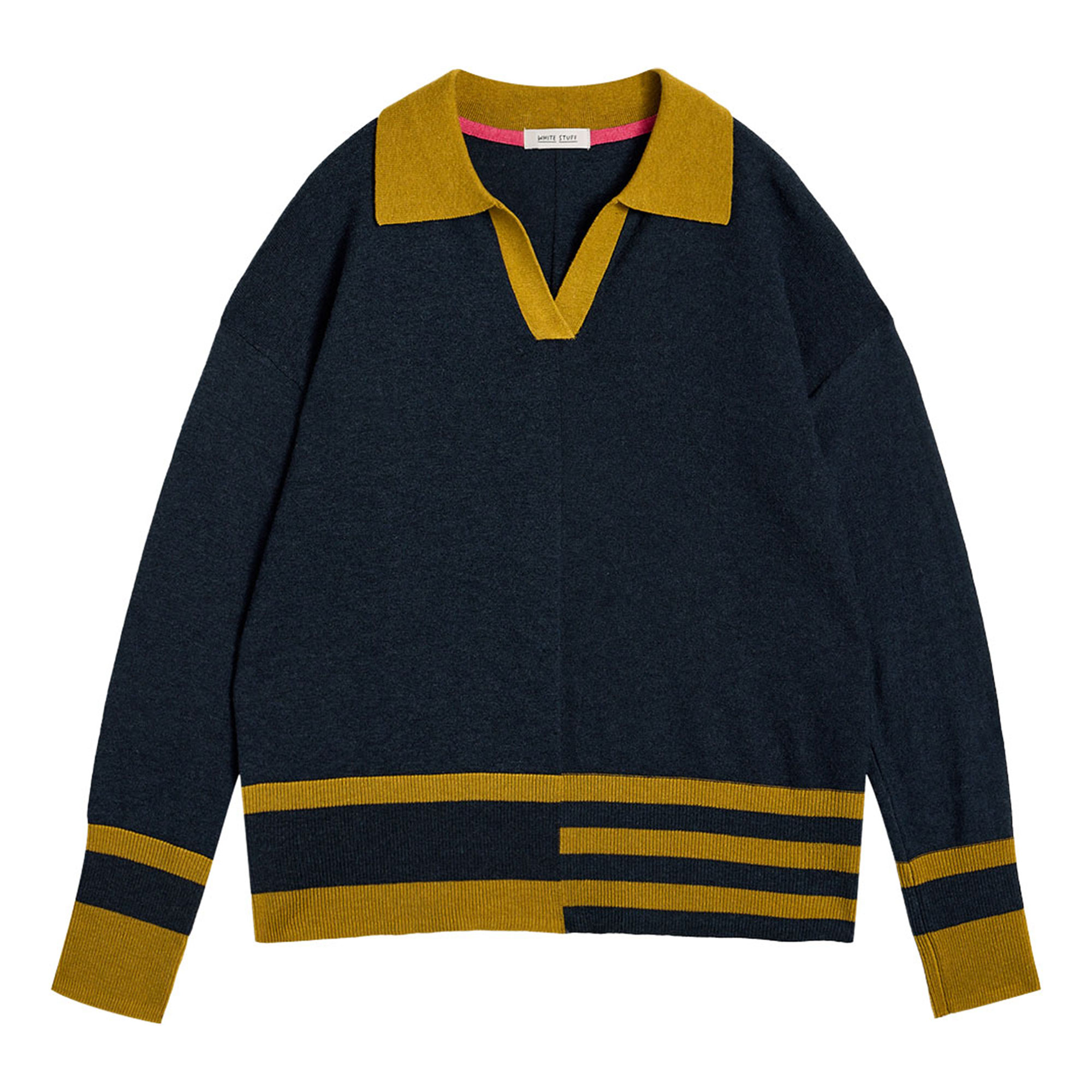 White Stuff Cara Contrast Trim Knitted Sweater