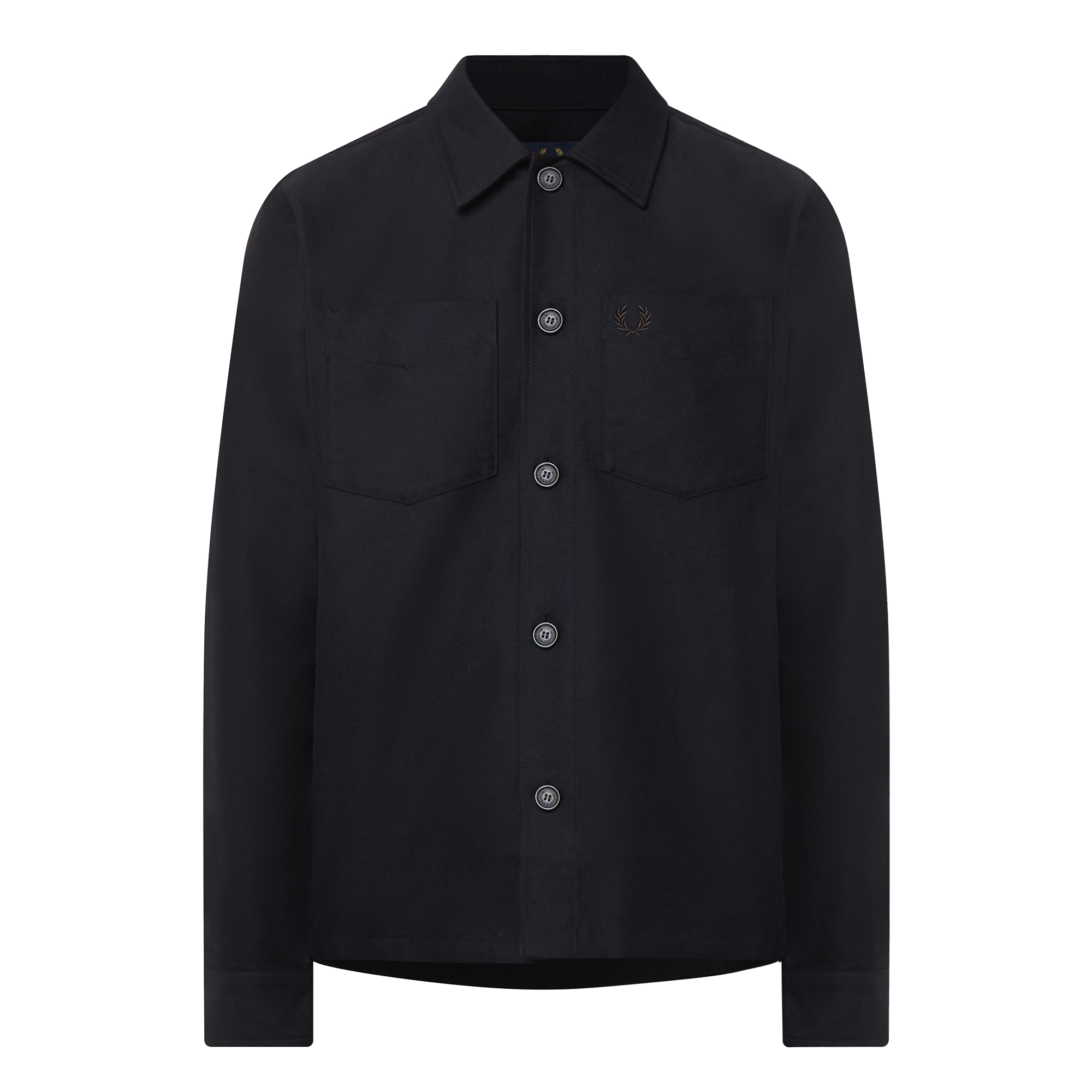 VAN GRAAF Fred Perry Herren Schwarz Overshirt Regular Fit Baumwolle Klein - Bild 4