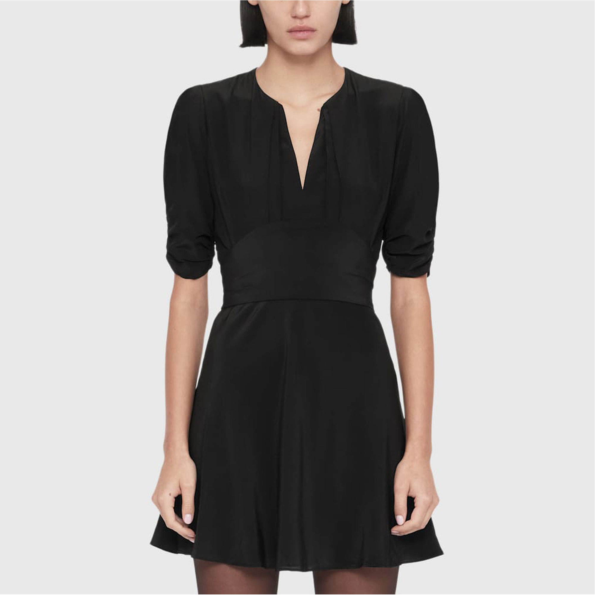 Ena Mini Silk Flared Dress