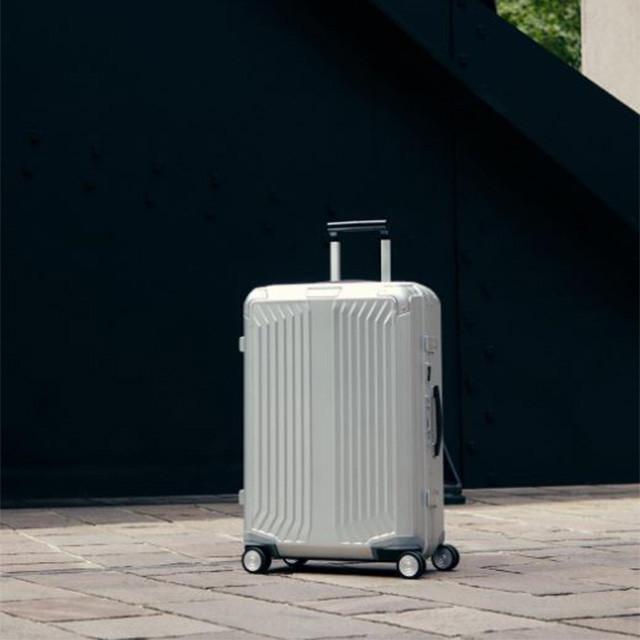 large black & grey suitcases