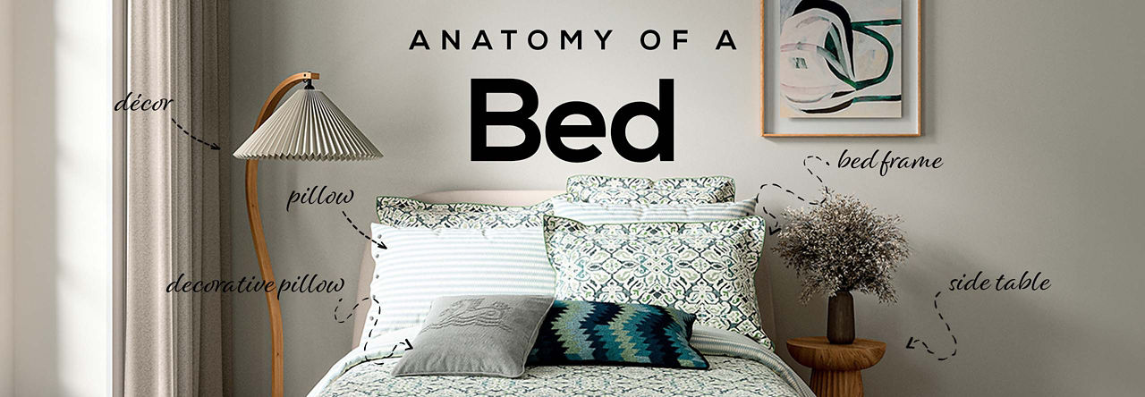 Image of bedroom furniture with notation