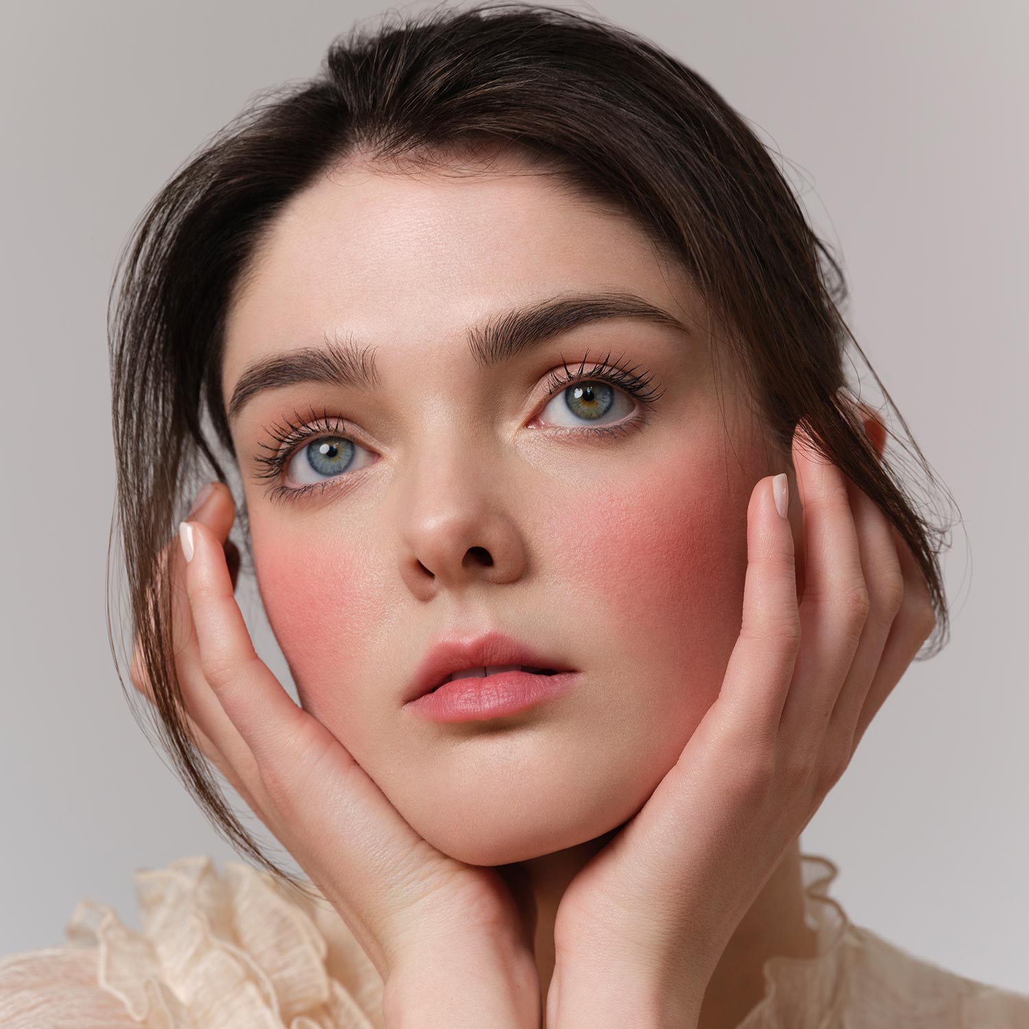 Bronzer, blush and highlighter for contouring and adding colour to bridal face makeup