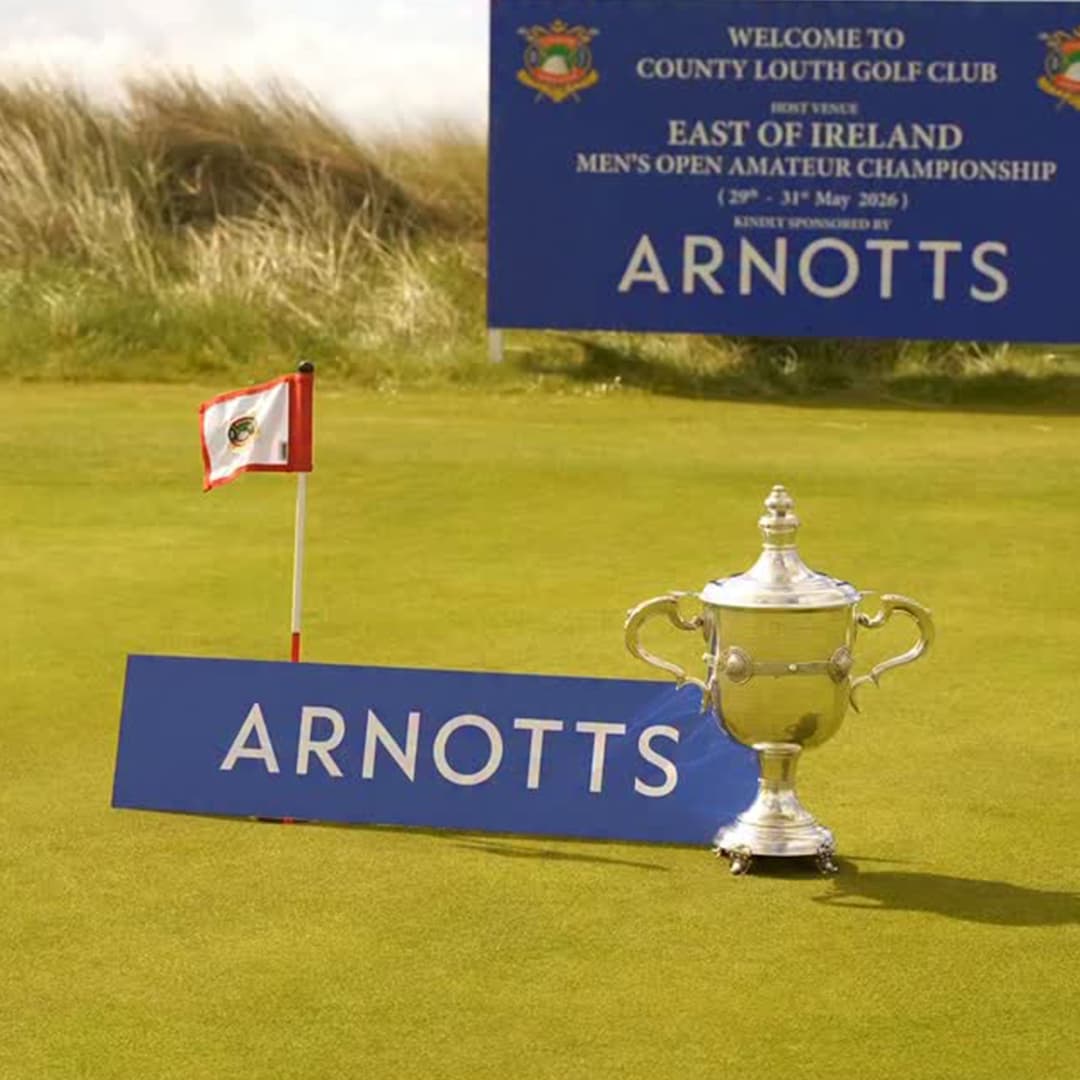 McGuirks Golf destination launch announcement with Arnotts as official sponsor of East of Ireland Men's Amateur Open Championship