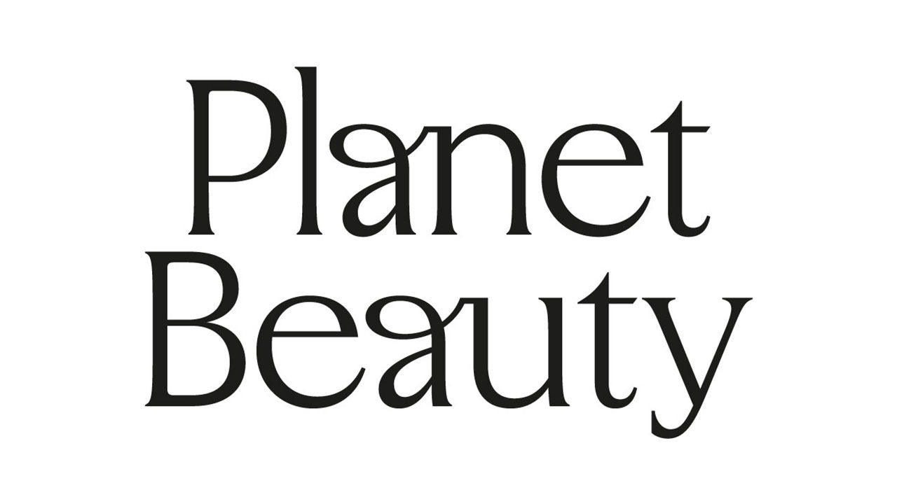 The image features the text 'Planet Beauty' in a stylish, black serif font on a white background.
