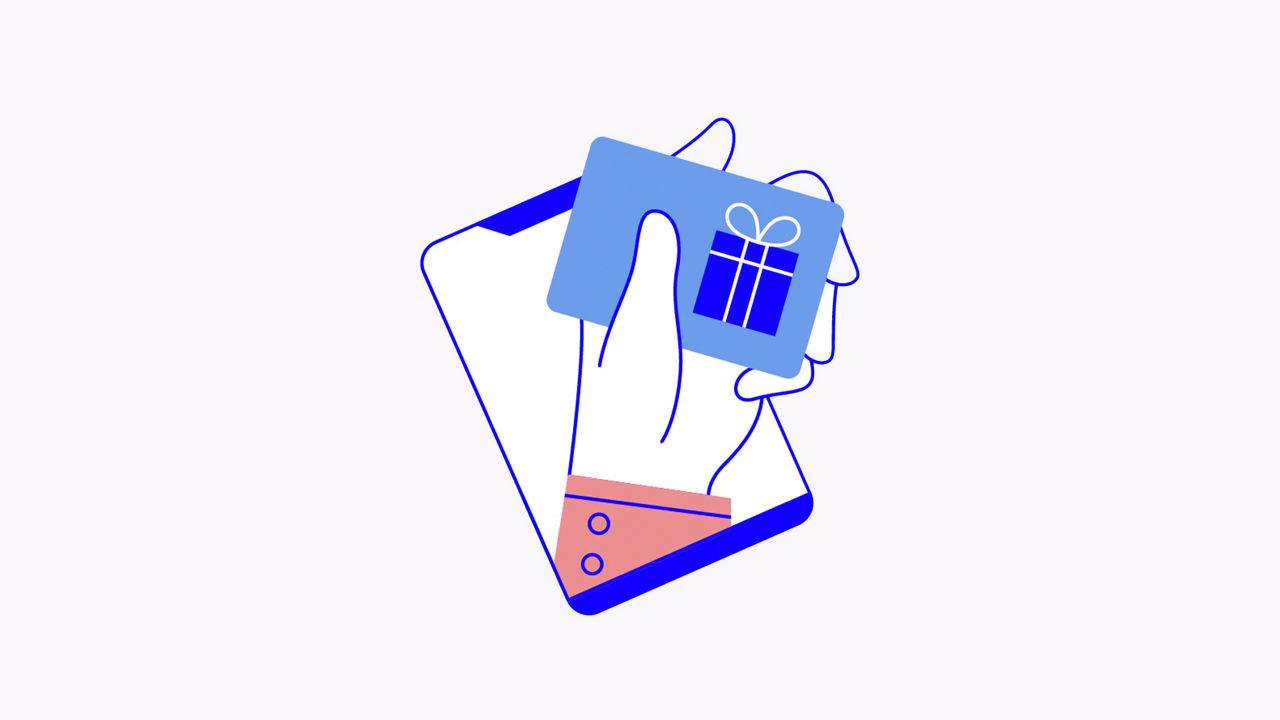 illustration of a hand with a card