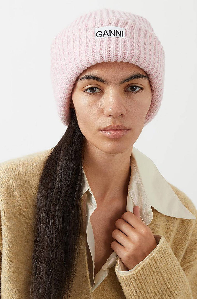 Pink Ganni Beanie