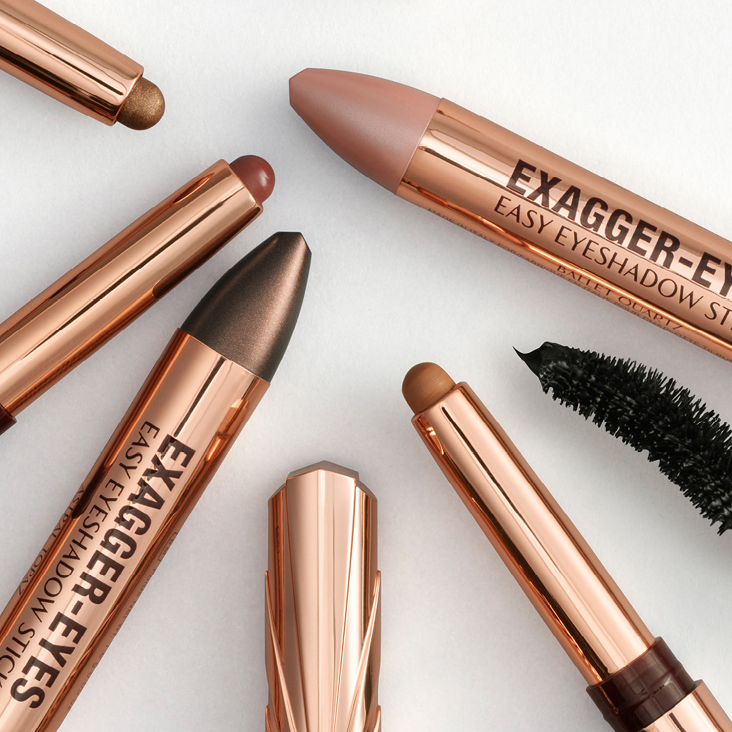 Charlotte Tilbury Exagger-Eyes eyeshadow sticks for quick makeup application