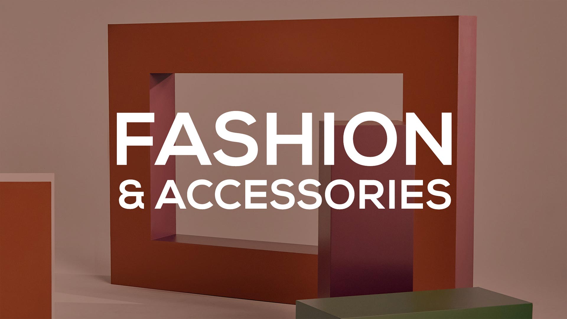 Fashion & Accessories sale promotion with geometric brown display stand design