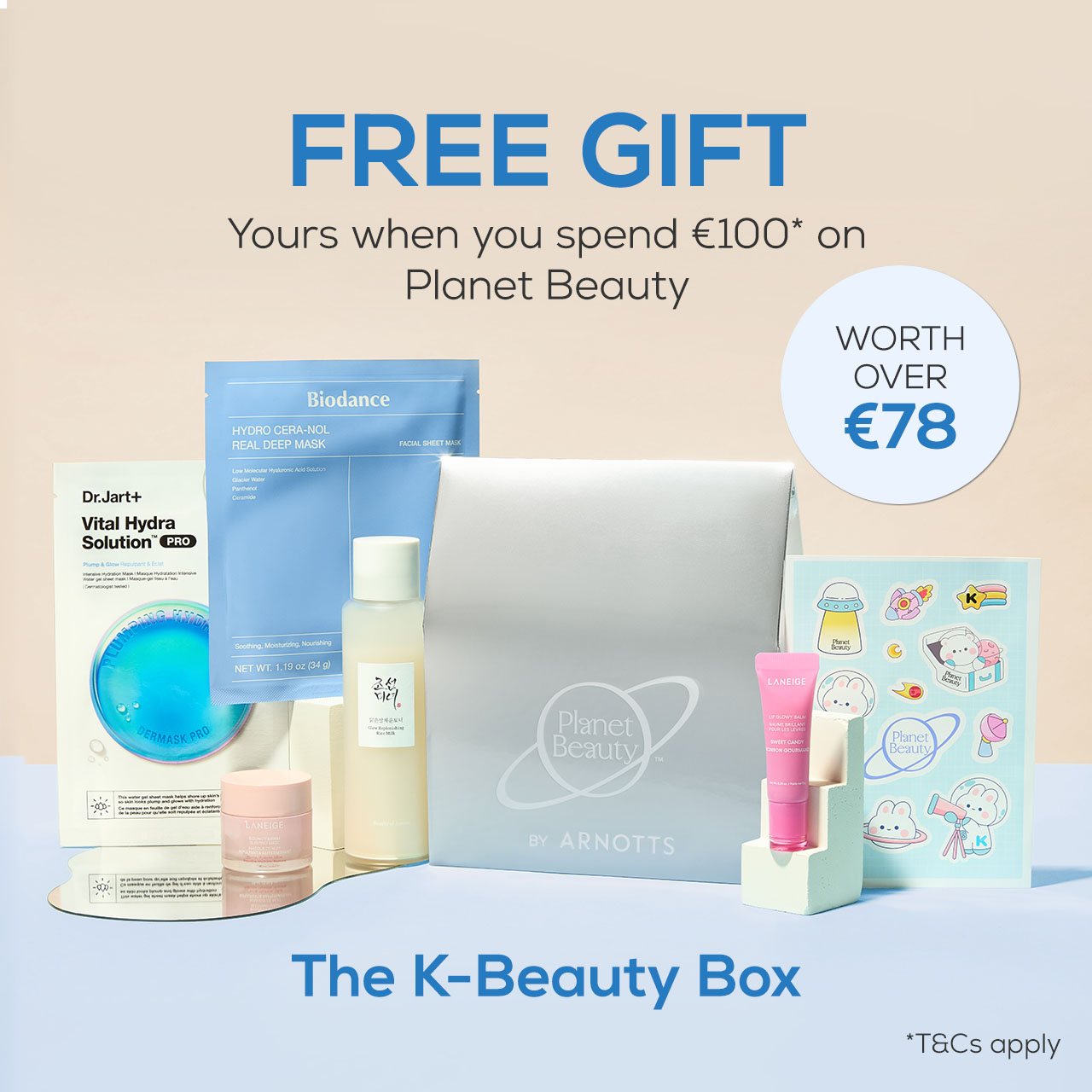 K-Beauty Box with skincare products.