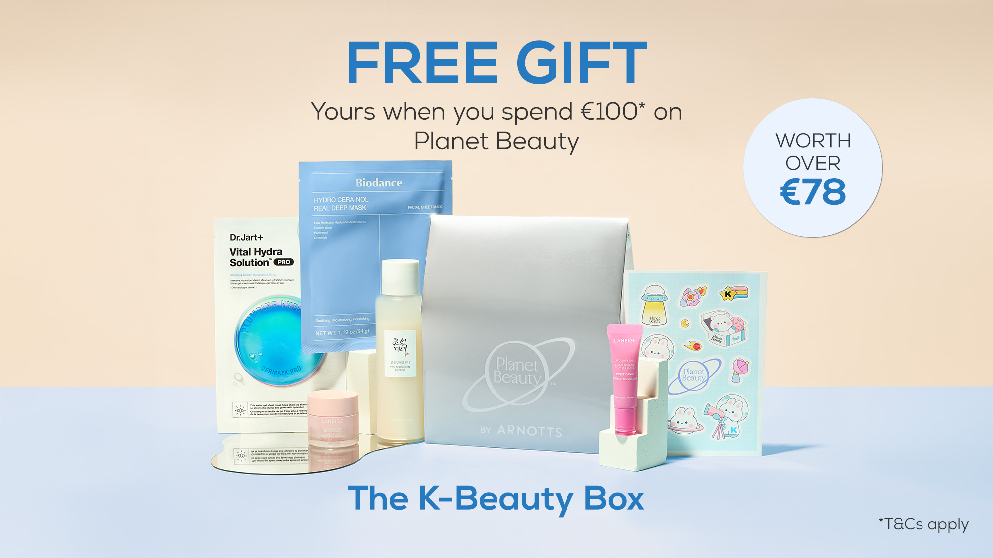 K-Beauty Box with skincare products.