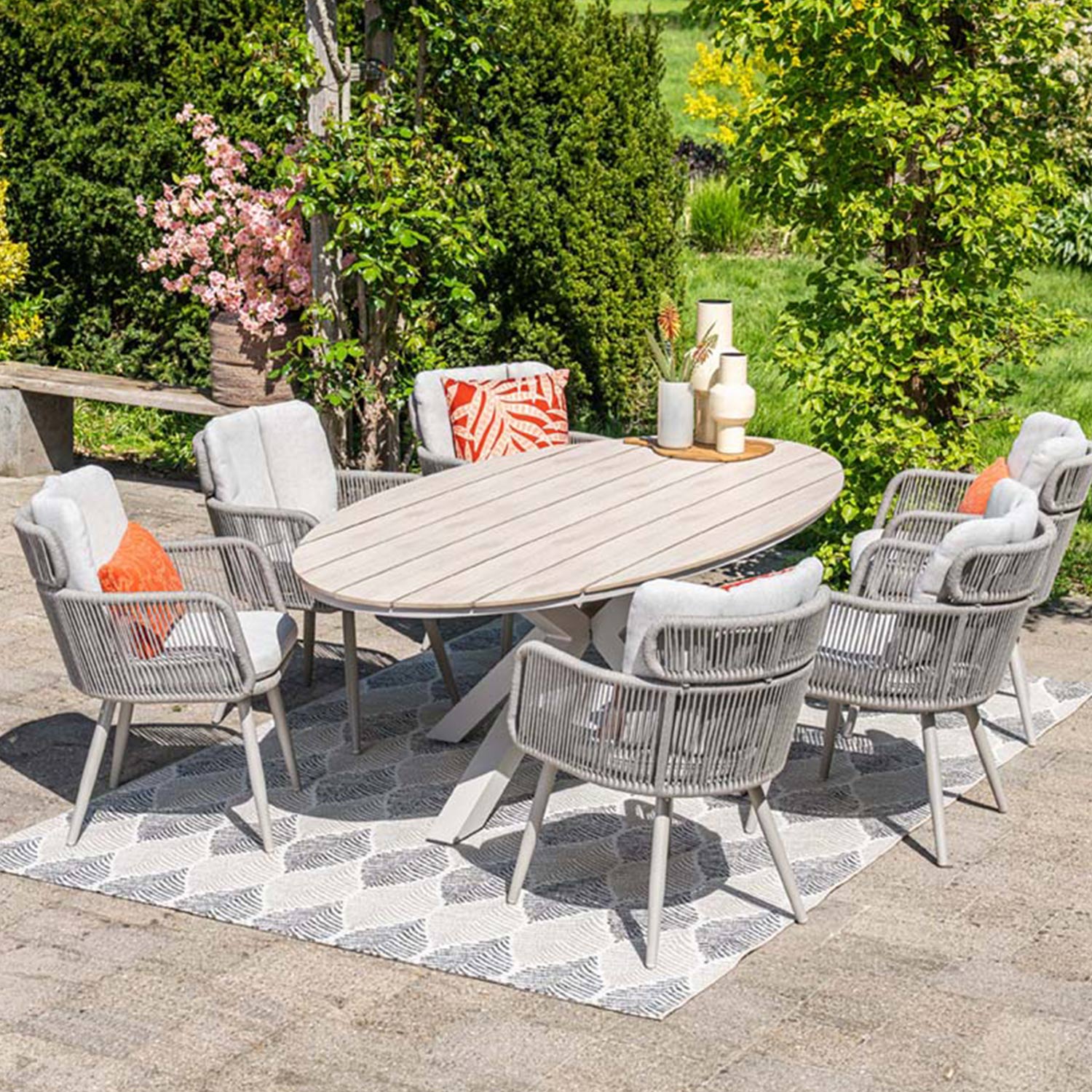 Outdoor garden furniture promotion banner with Get Outdoors message