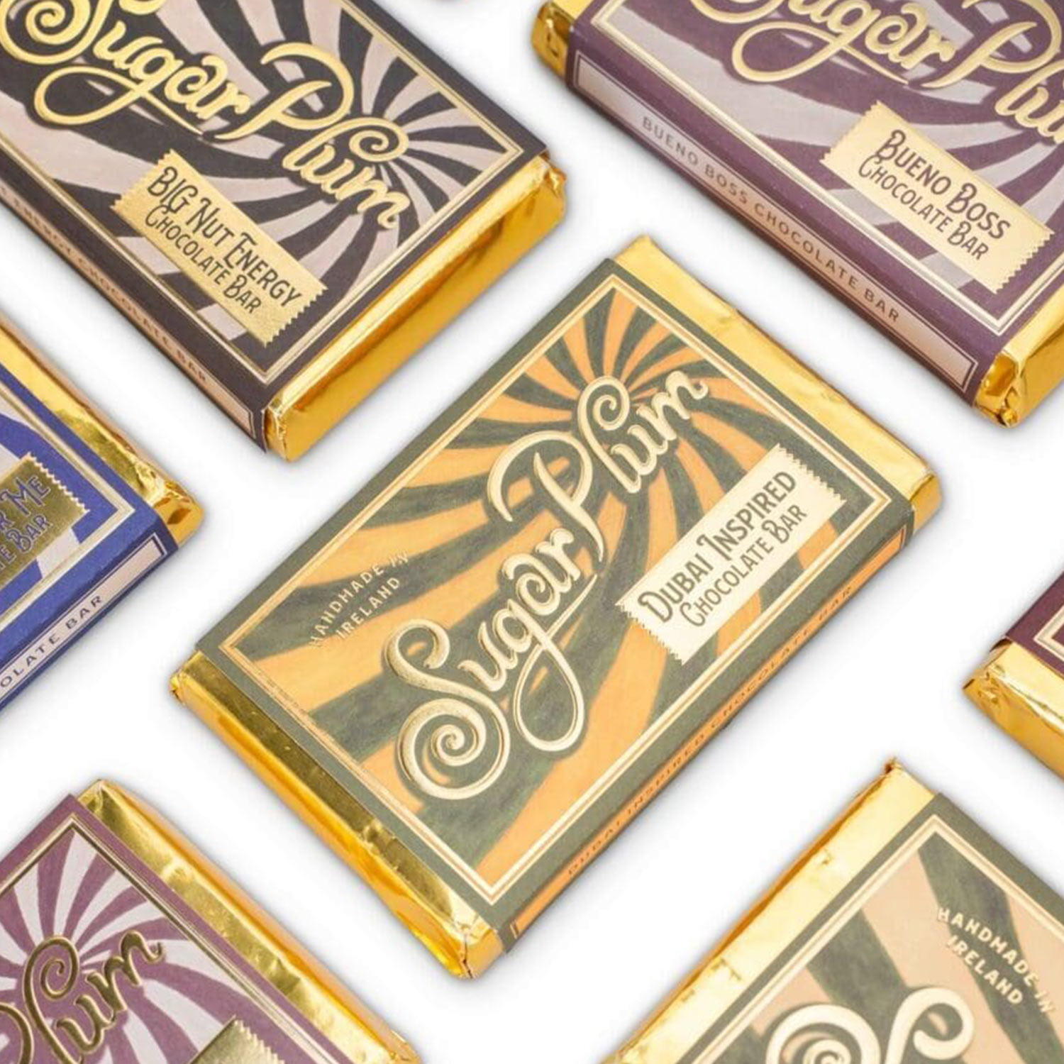 Sugar Plum premium chocolate collection including Dubai chocolate flavour