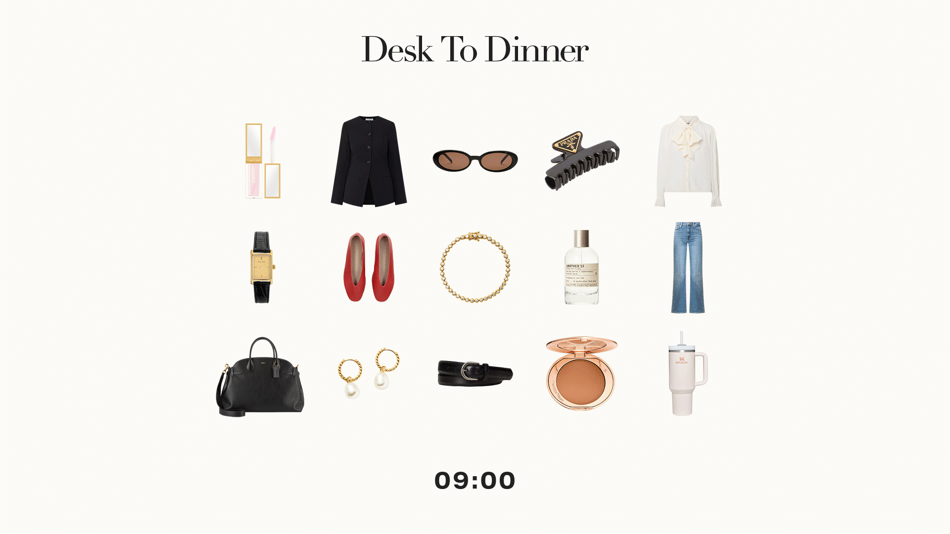 Women's products transitioning from office to evening wear, demonstrating styling techniques for versatile day-to-night looks