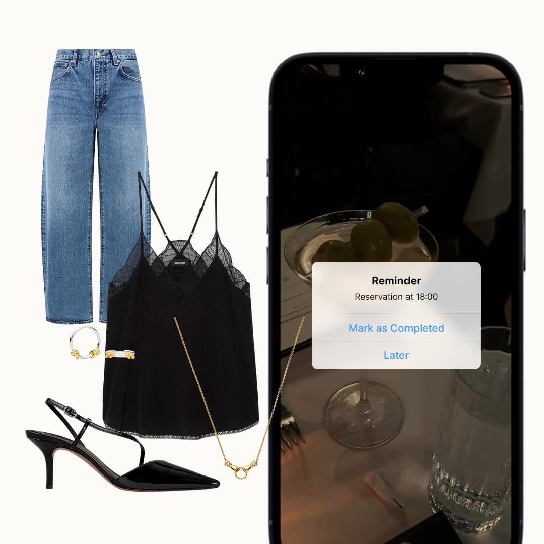 Layered outfit styled two ways: t-shirt with satin slip tank for day, slip styled alone for evening
