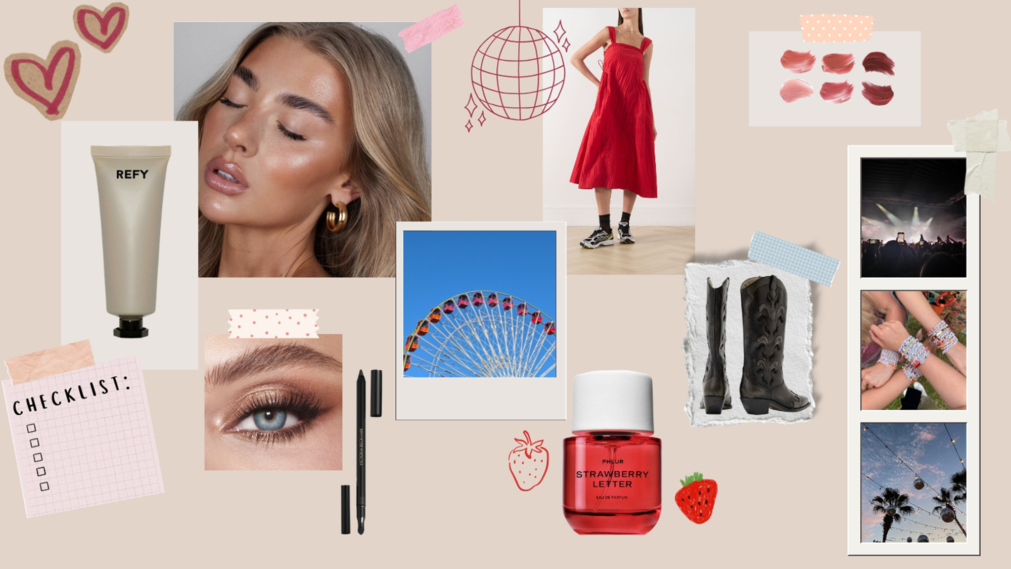 Beauty products for concert ready looks with summer festival headliners