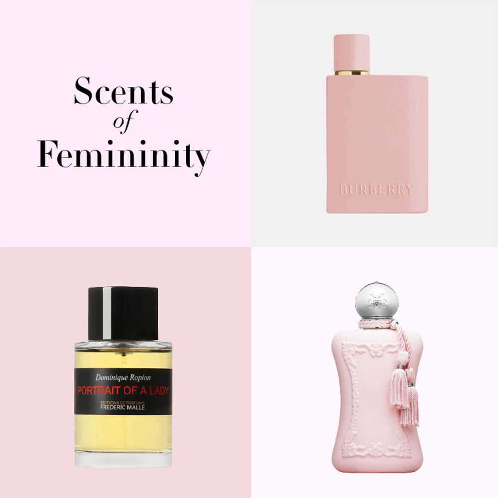 Feminine fragrance trends featuring vanilla, fruity and floral notes. Burberry Her fragrance with Olivia Dean