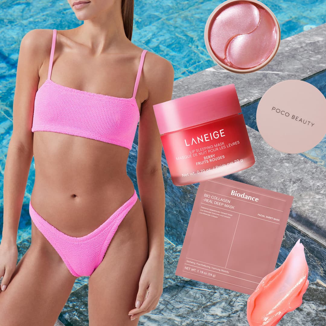 Spa and wellness guide featuring Hunza G swimwear and beauty products for relaxation