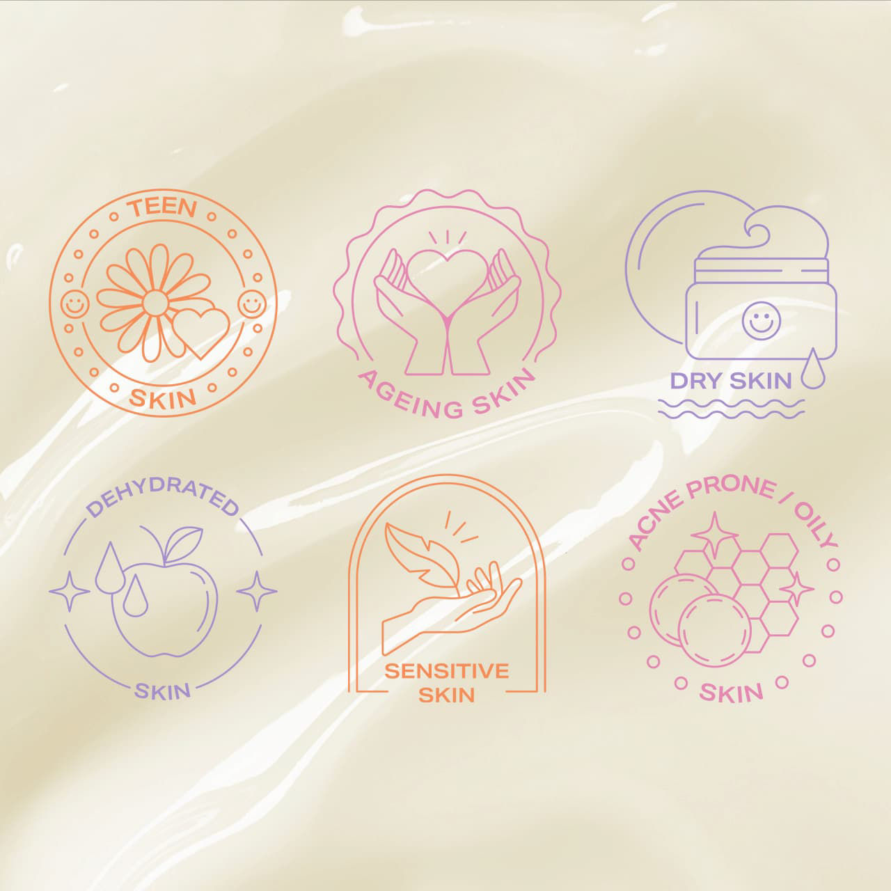 creative icons for different skin types