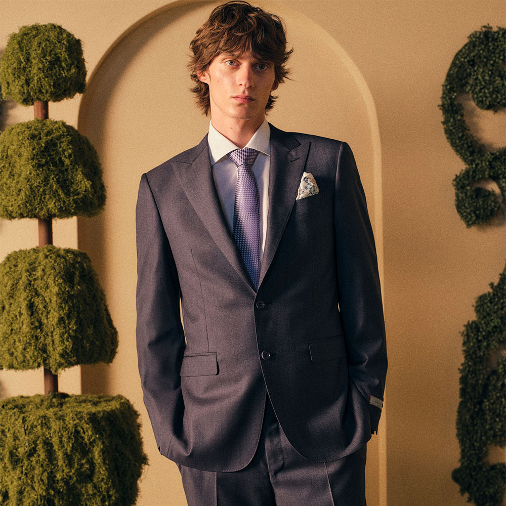 Menswear editorial image for grooms and suiting.