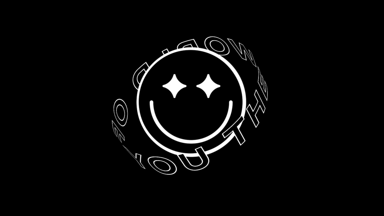An illustration of a smiling face rotating with 'The World Of You' rotating around the smiley face