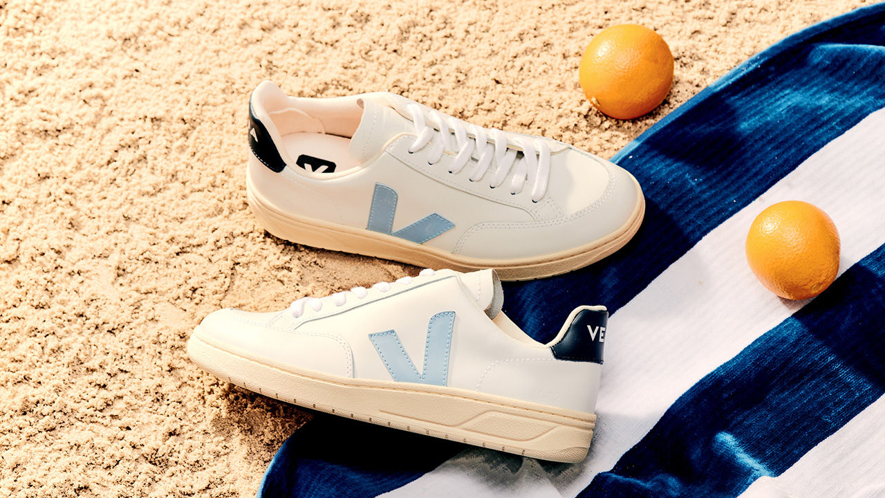 Veja white and red trainers